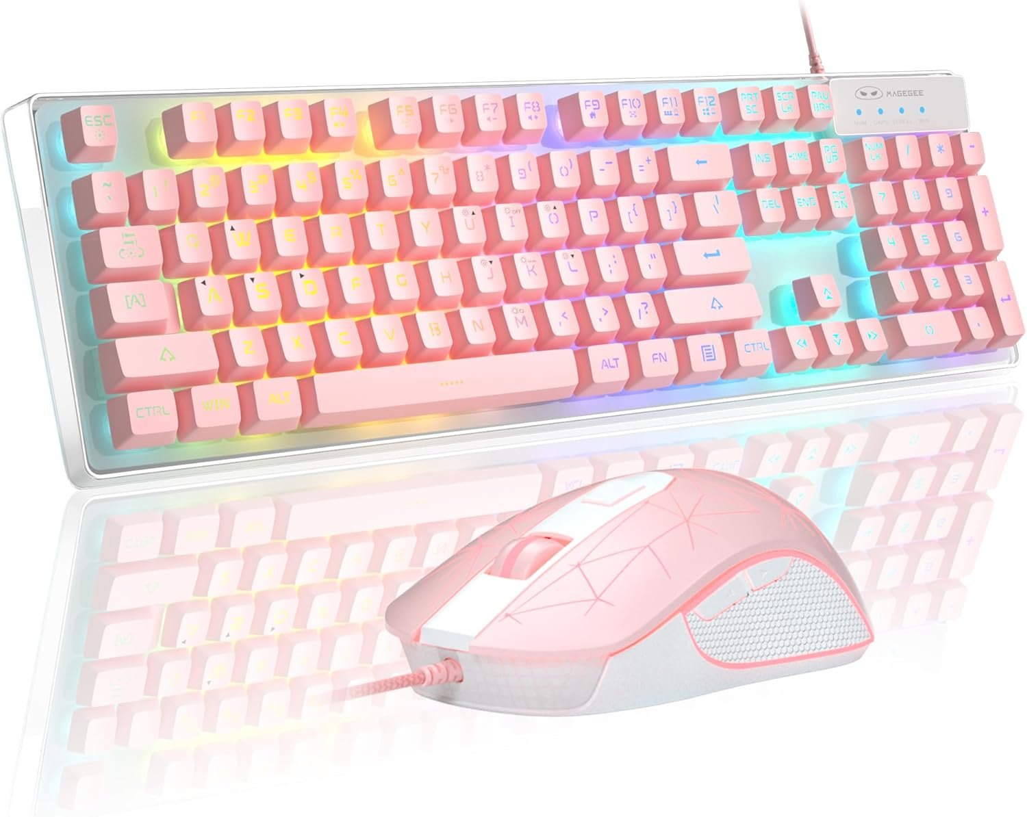 Pink K1 RGB Gaming Keyboard & Mouse Combo for PC/Laptop Fun! - Image 2