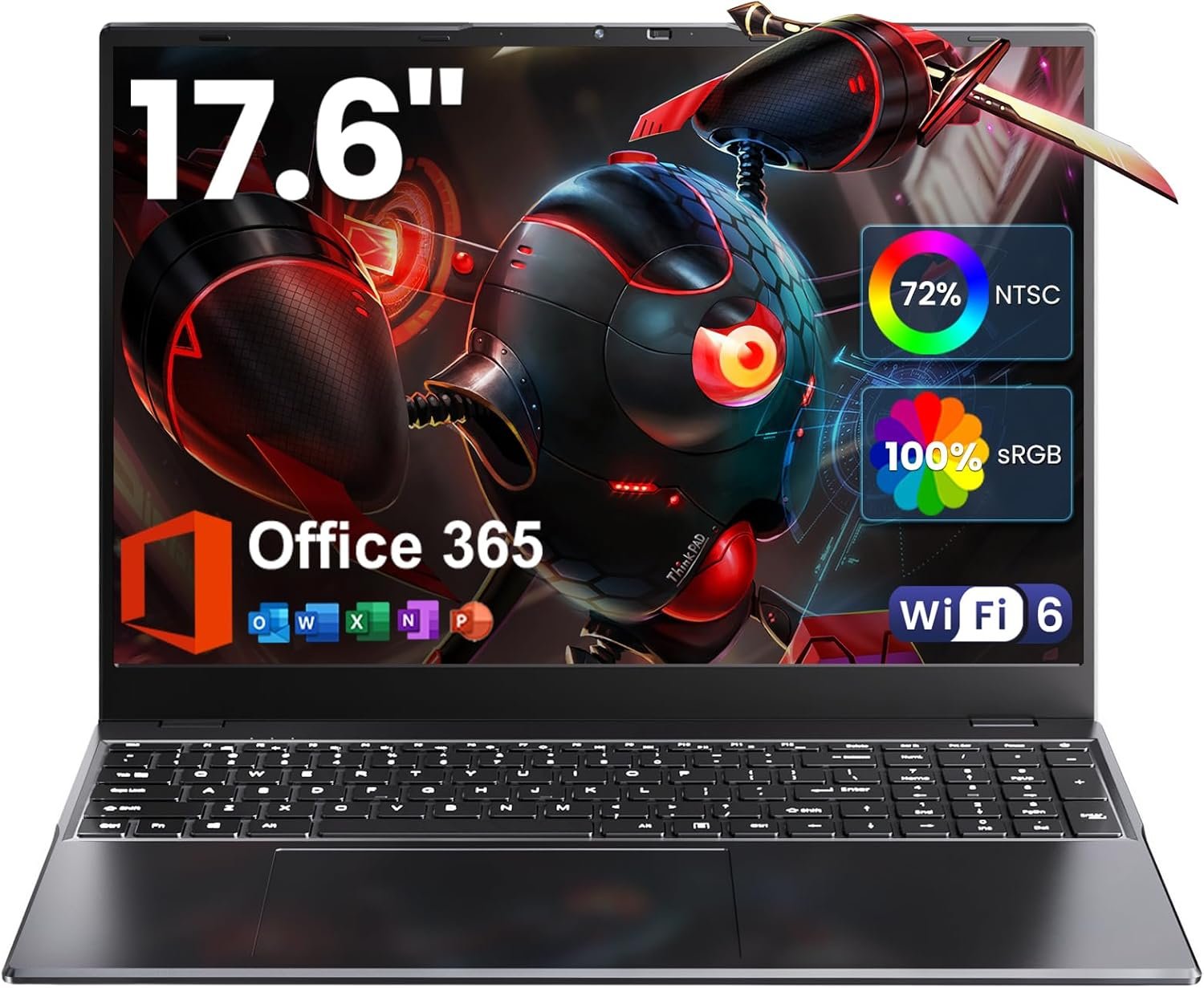 Powerful 17.6" Laptop: 16GB RAM, Office 365 & More! - Image 2