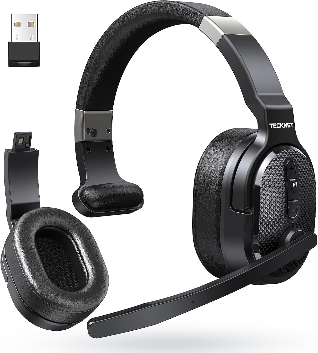 TECKNET Bluetooth Trucker Headset: 50Hrs, Noise Cancelling! - Image 2