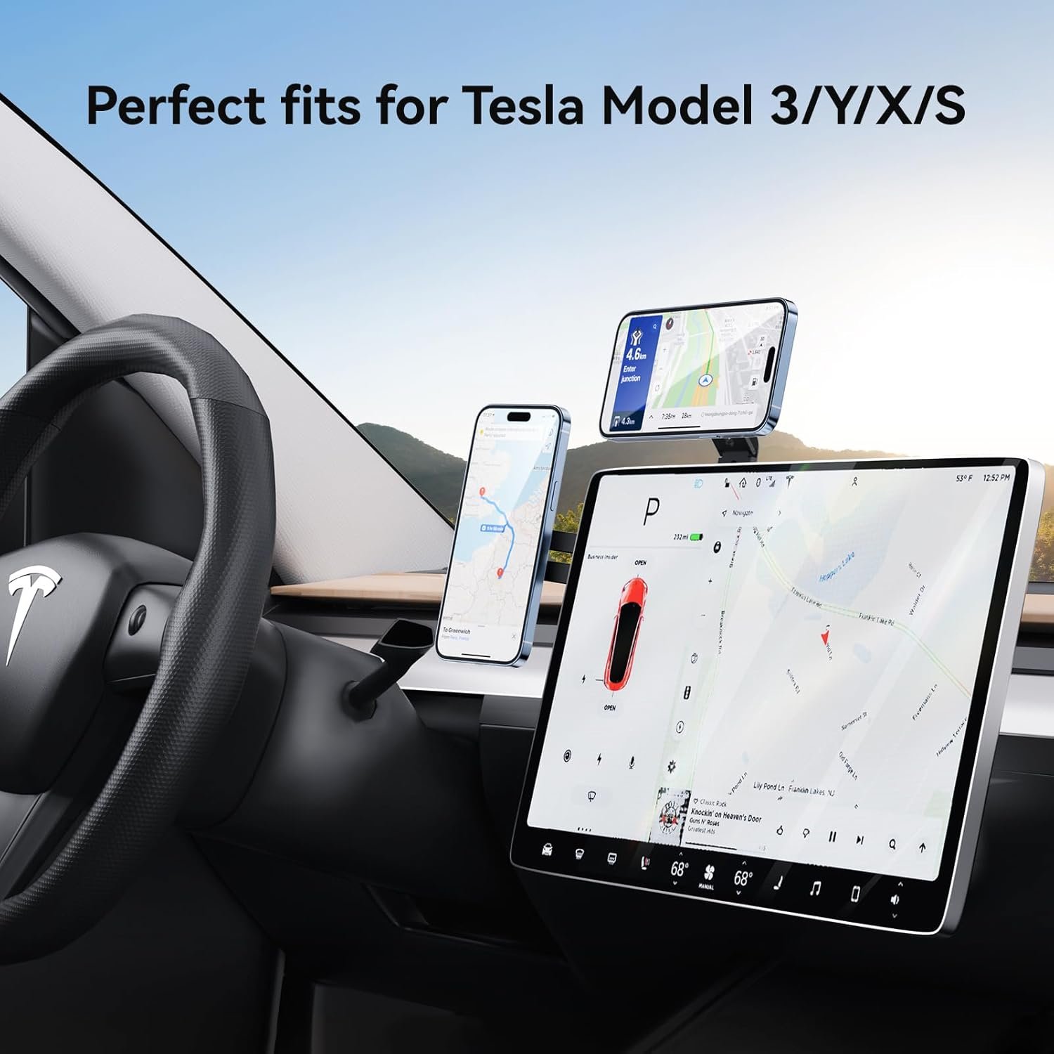 180° Adjustable Magnetic Phone Holder for Laptop & Tesla - Image 5