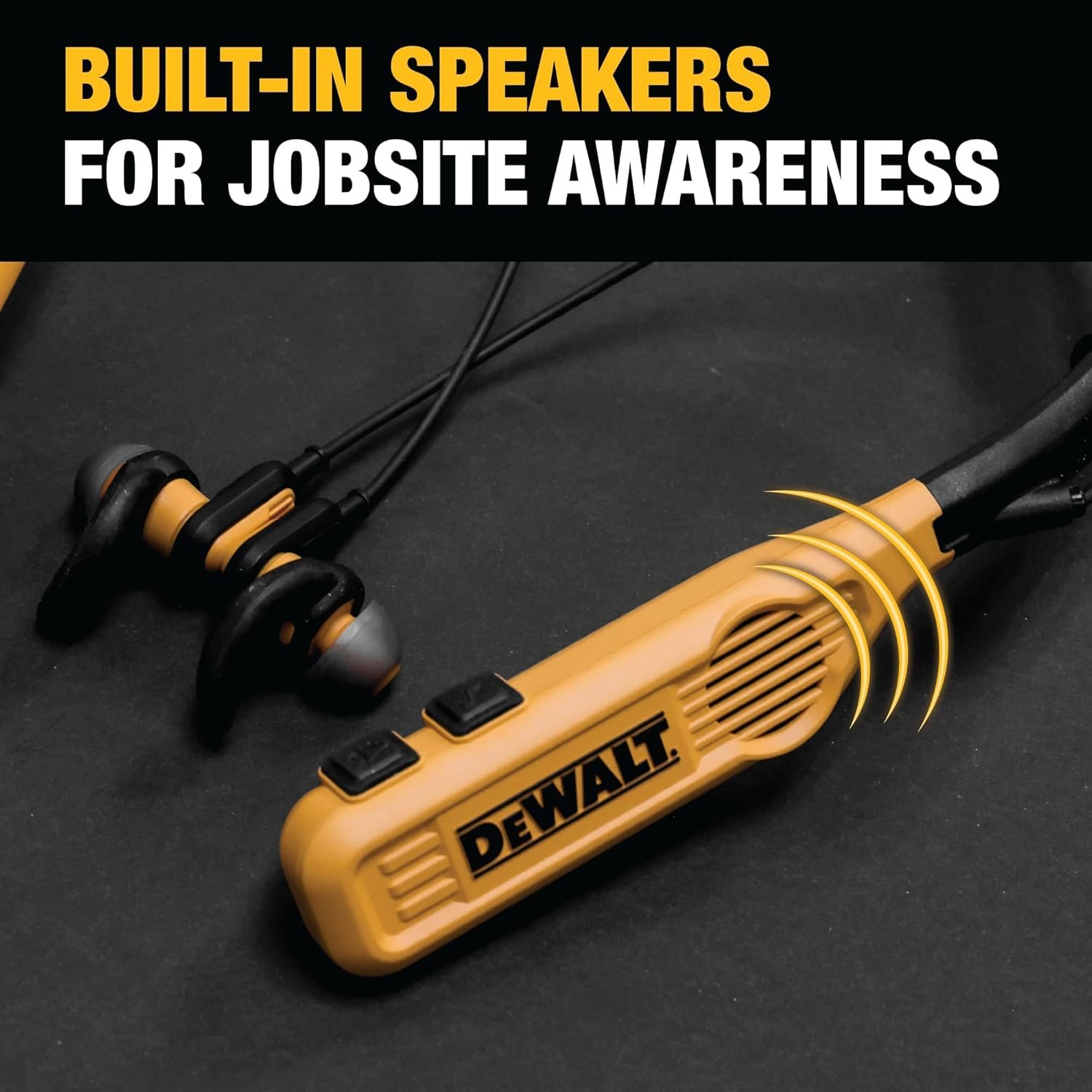 DEWALT 2-in-1 Neckband Headphones: 60+ Hrs of Music & Calls! - Image 5