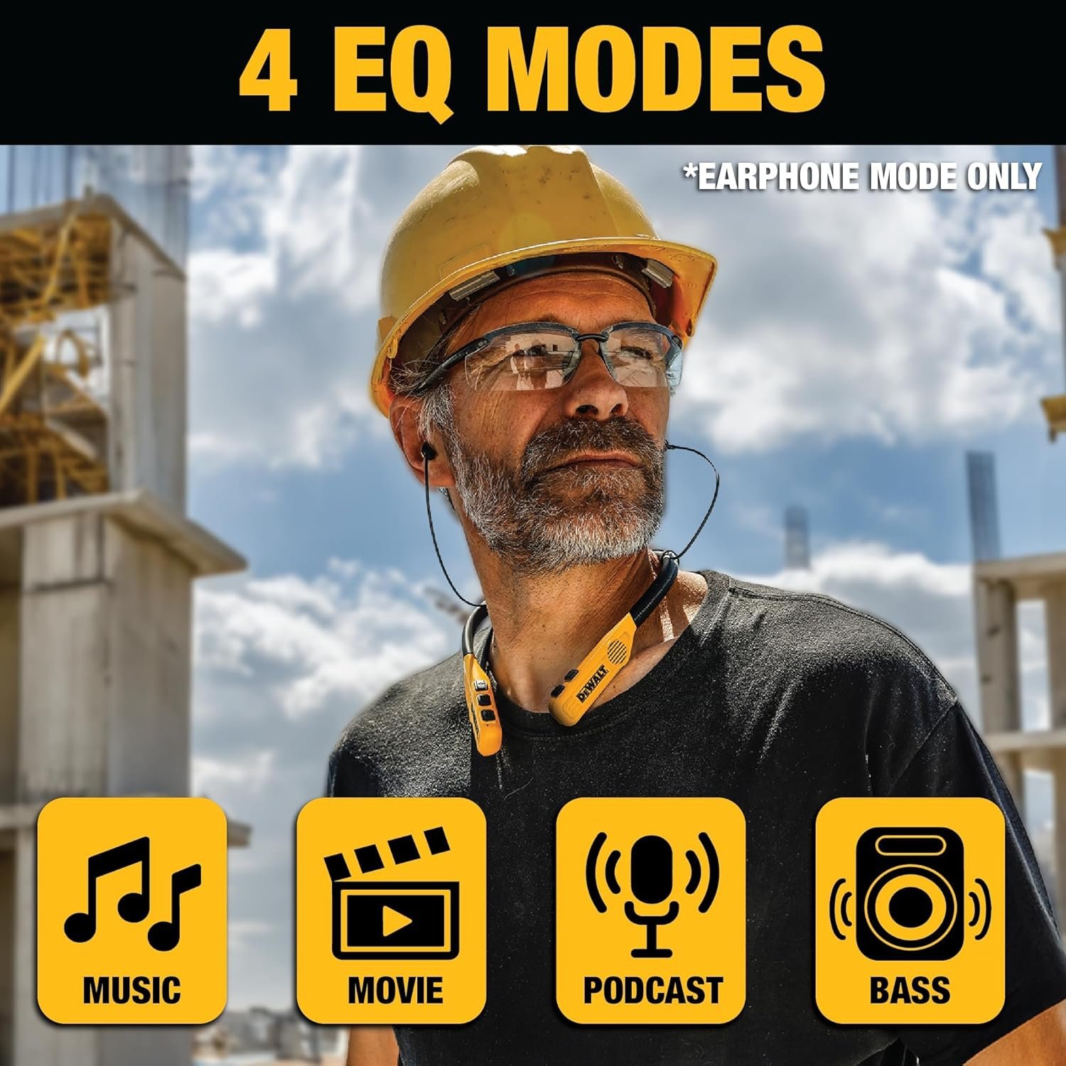 DEWALT 2-in-1 Neckband Headphones: 60+ Hrs of Music & Calls! - Image 7