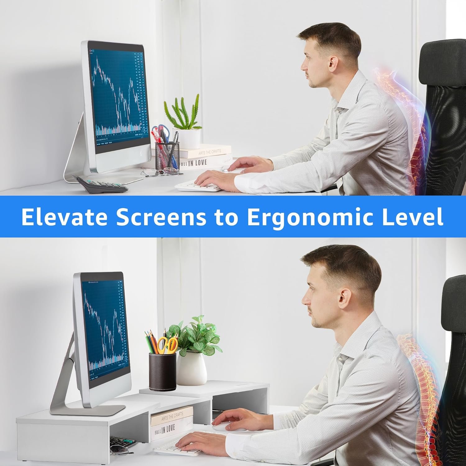 Revamp Your Workspace: Dual Monitor Stand Riser + Smartphone Holder - Image 5