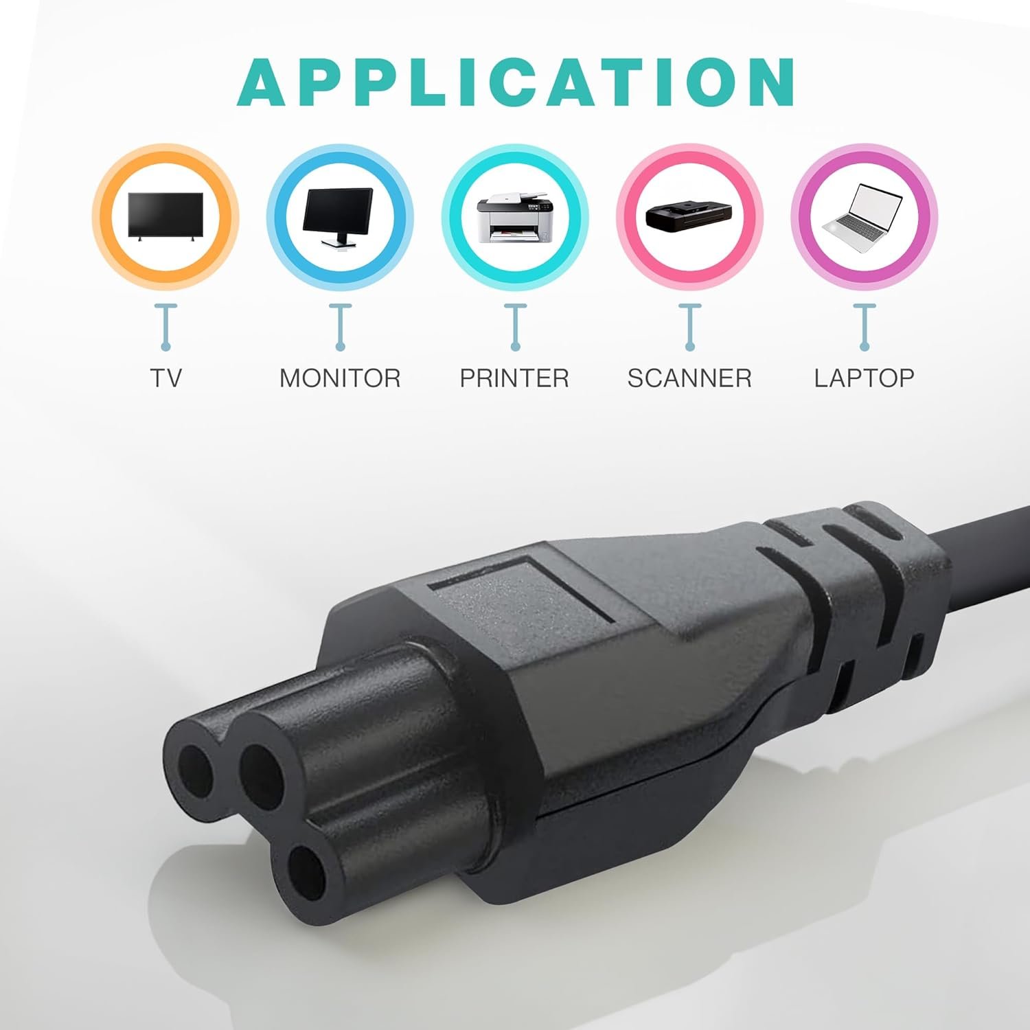 5Ft Universal 3 Prong AC Laptop Power Cord for Dell & More! - Image 4