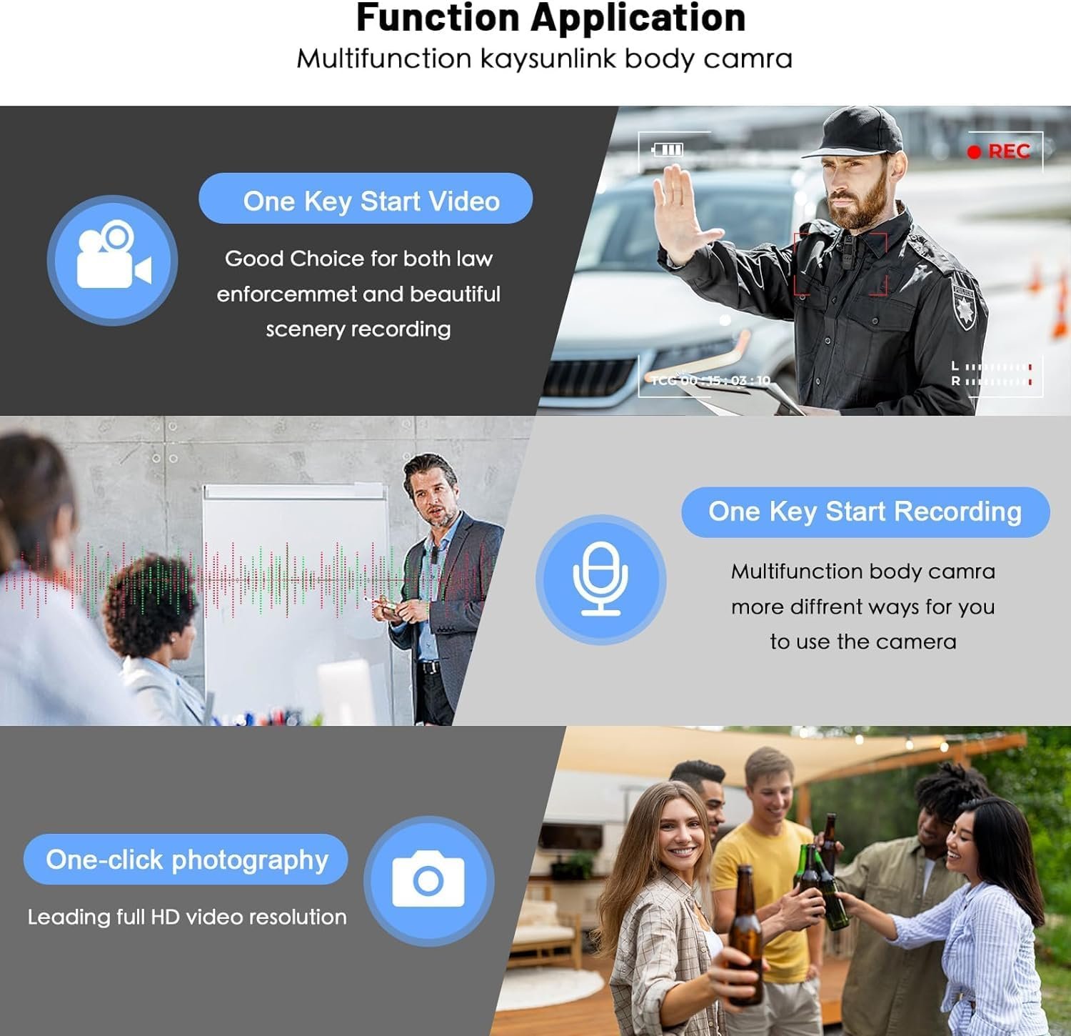 1080P Body Camera: Compact, Durable & Action-Ready Cam! - Image 5
