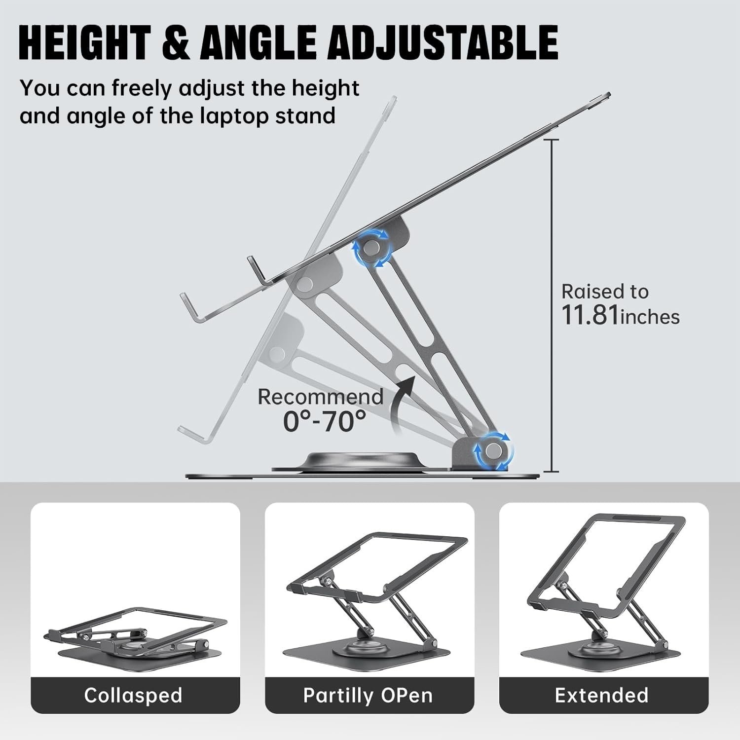 Ultimate Laptop Stand: Ergonomic, Portable & 360° Rotatable! - Image 5