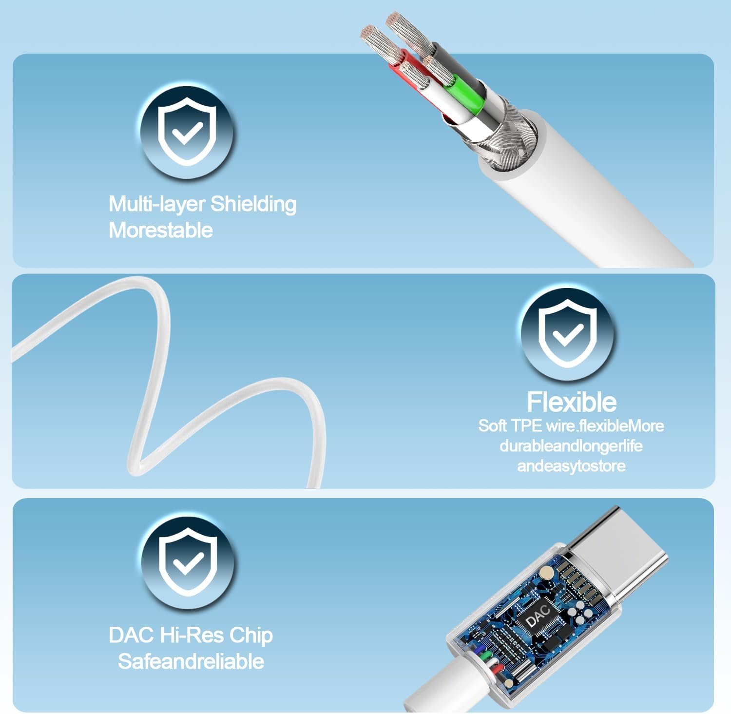 2 Packs USB-C Headphones: Noise-Canceling Earbuds for iPhone - Image 5