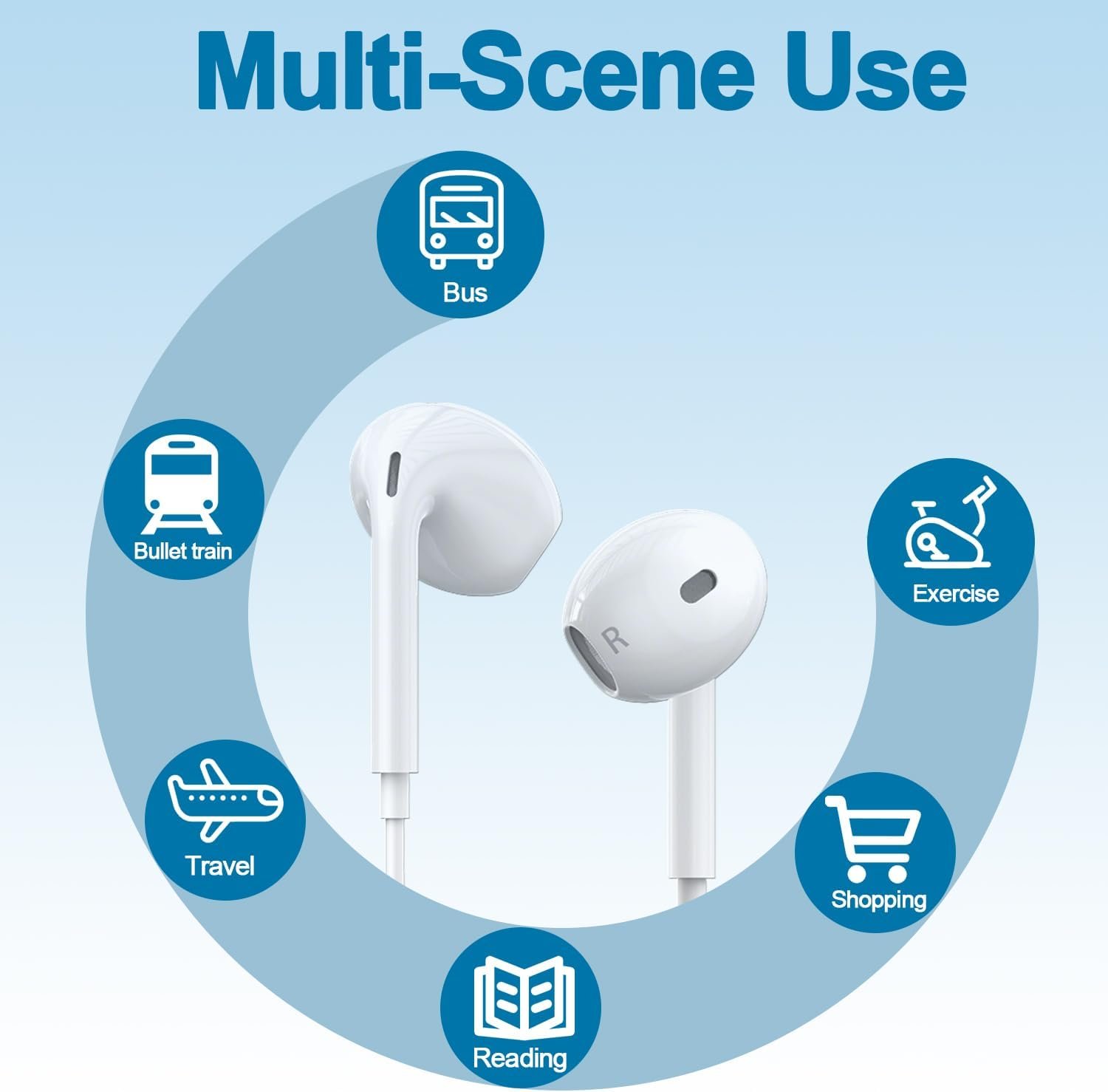 2 Packs USB-C Headphones: Noise-Canceling Earbuds for iPhone - Image 6