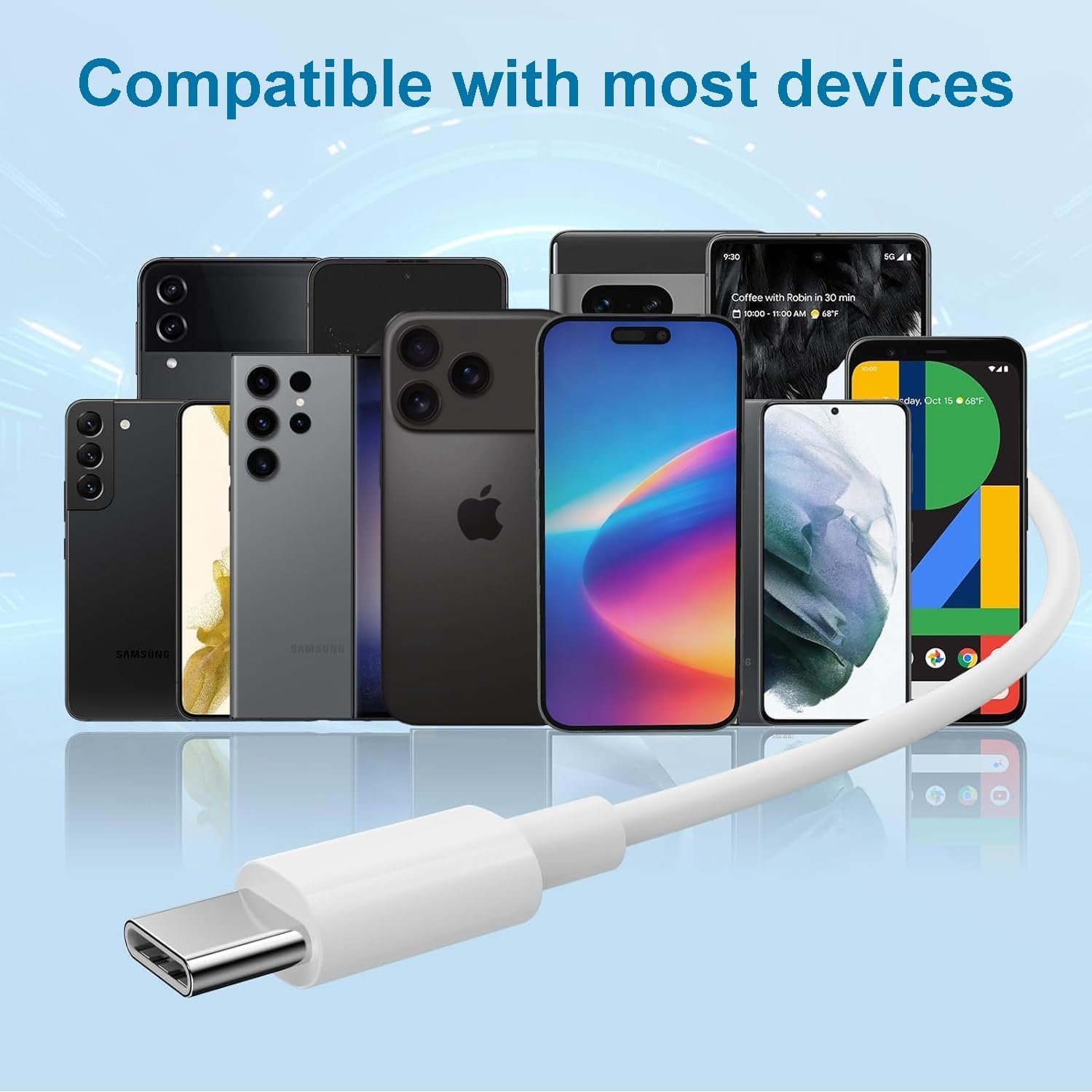 2 Packs USB-C Headphones: Noise-Canceling Earbuds for iPhone - Image 7