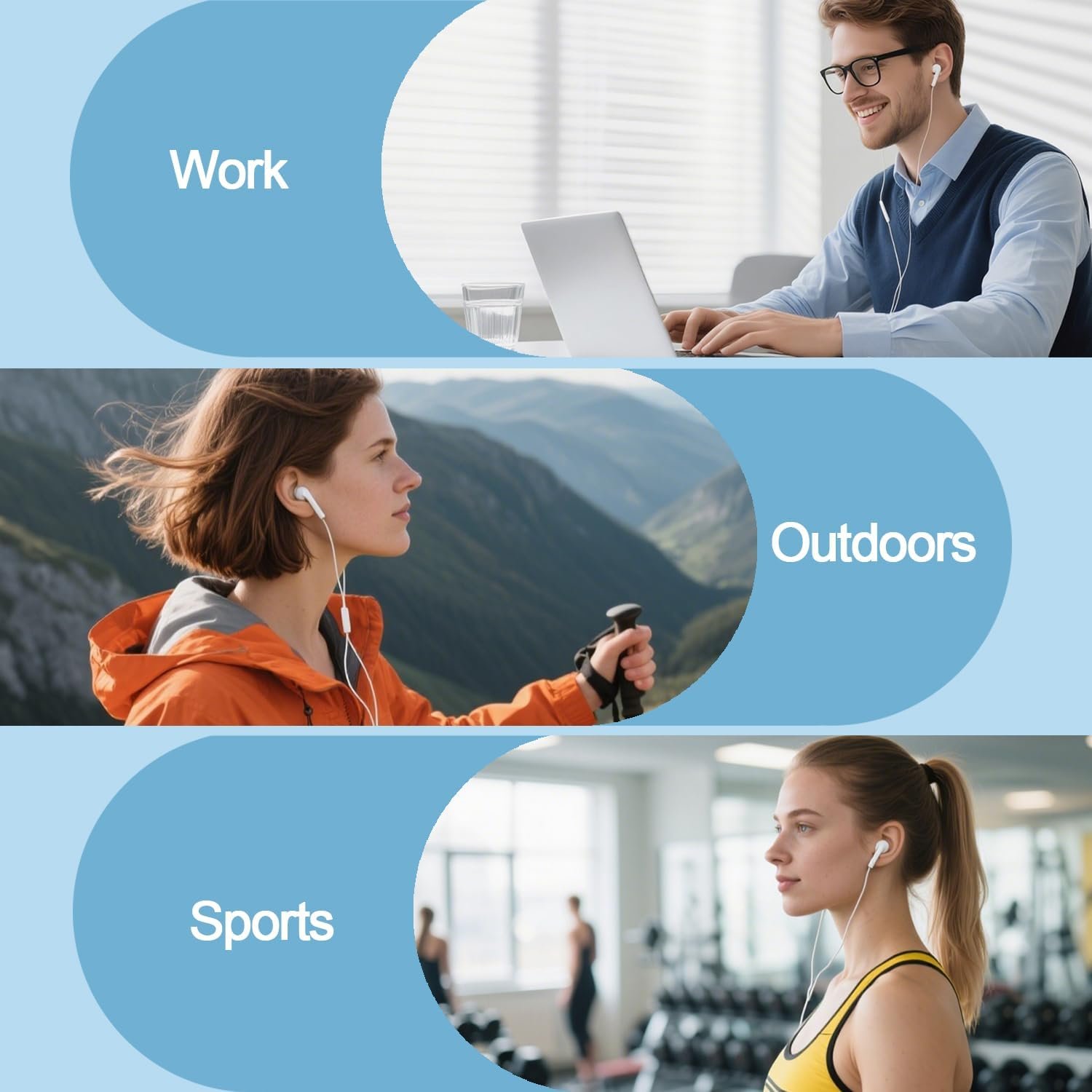 2 Packs USB-C Headphones: Noise-Canceling Earbuds for iPhone - Image 8