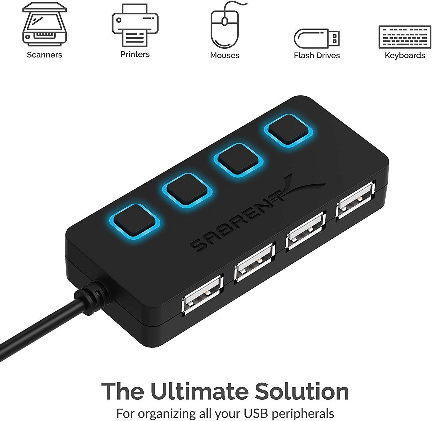 Maximize Connectivity: SABRENT 4-Port USB Hub with LED Switches! - Image 8