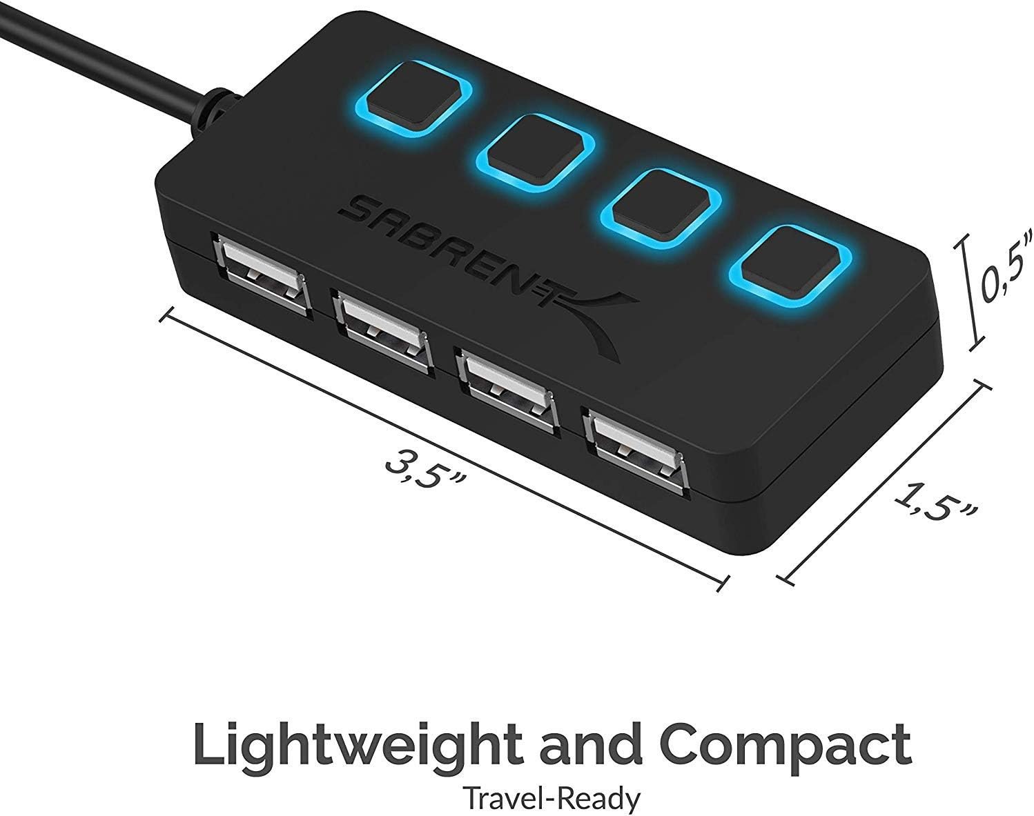 Maximize Connectivity: SABRENT 4-Port USB Hub with LED Switches! - Image 9