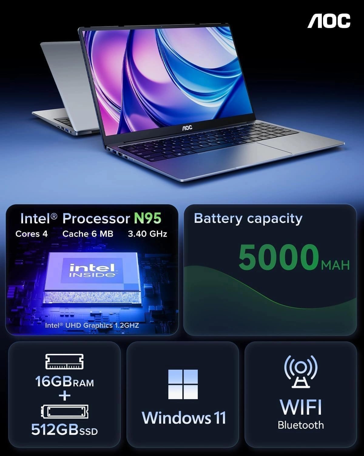 Unleash Power: AOC 2025 Laptop with Intel N95 & 16GB RAM! - Image 10