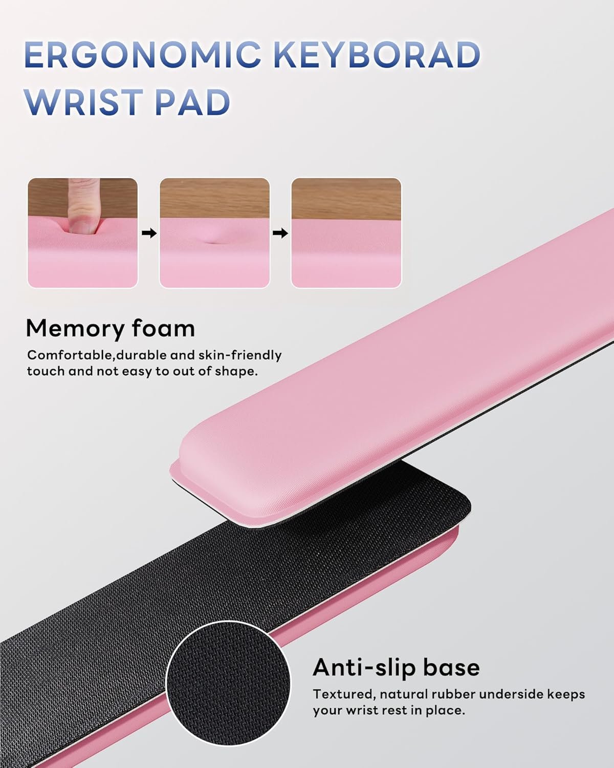Cozy Pink Keyboard Wrist Rest: Comfort for Home & Office! - Image 6