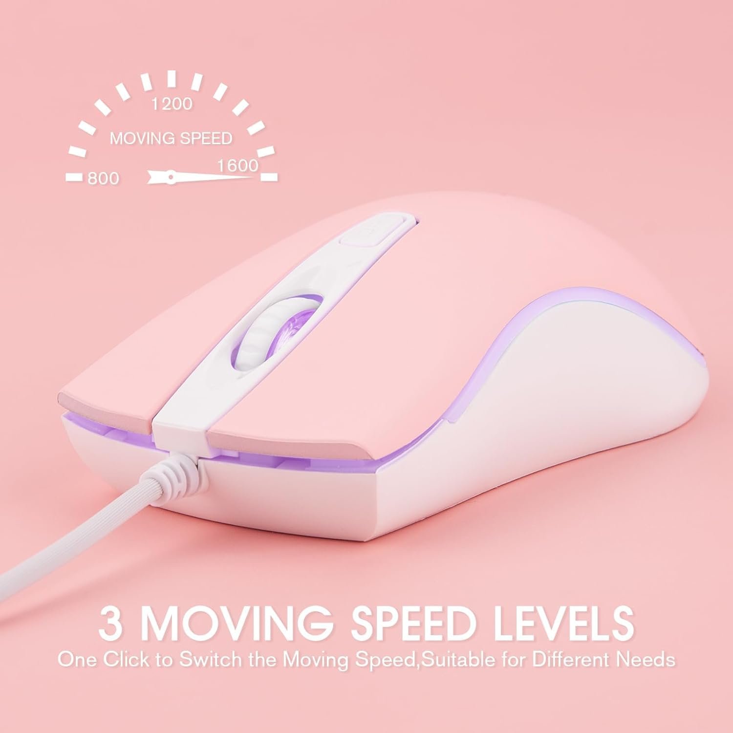 Vibrant Rii USB RGB Wired Mouse for PC & Laptop – Pink Fun! - Image 4