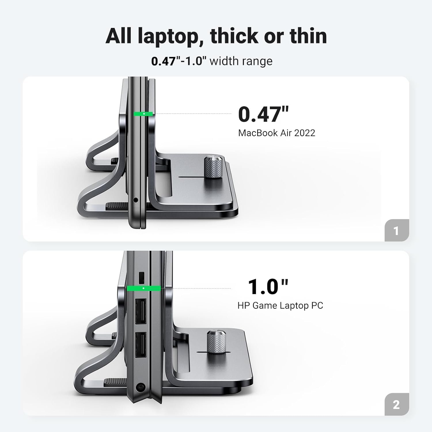 UGREEN Vertical Laptop Stand: Sleek & Adjustable for All Sizes - Image 4