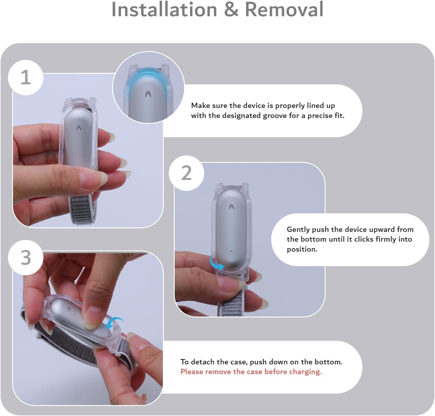 Comfort Fit TUDIA Snap On Case & Wristband for PLAUD NotePin - Image 7
