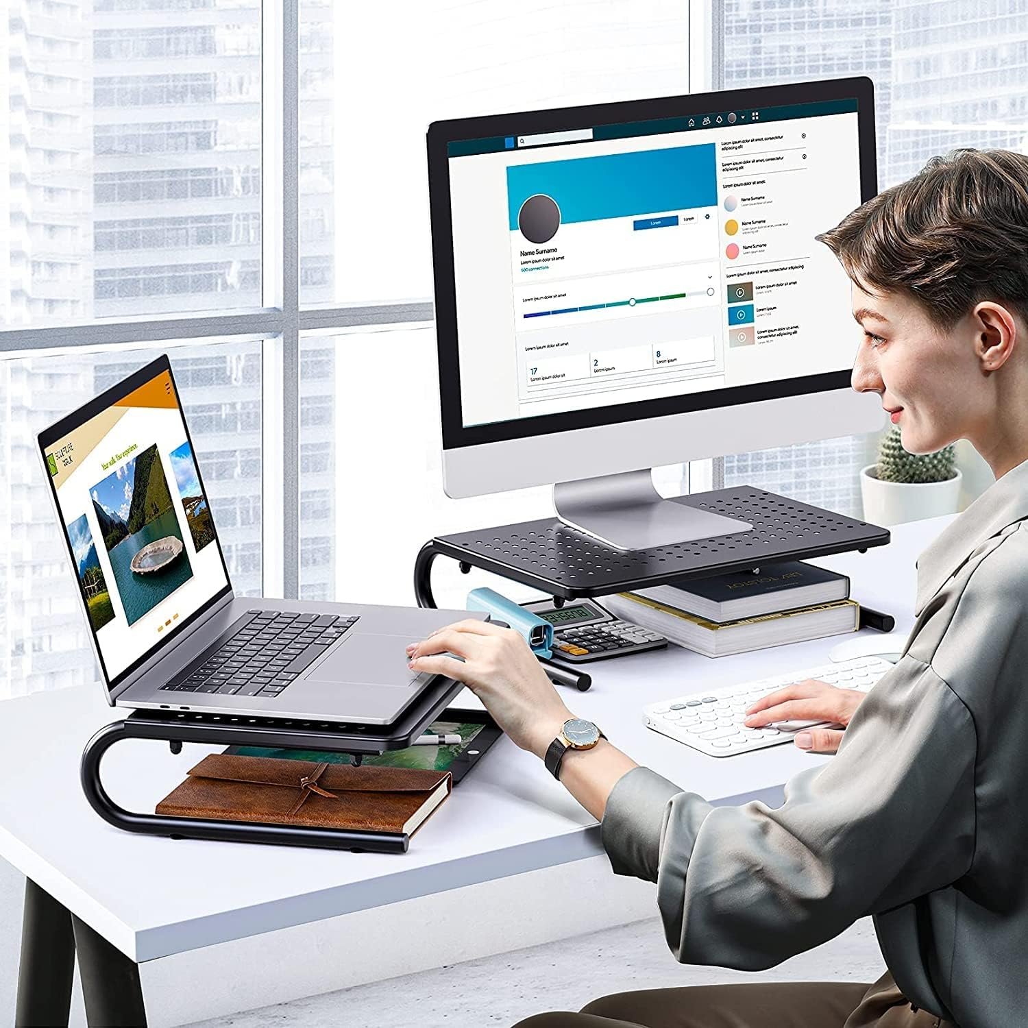 Elevate Your Workspace: Vented Monitor Riser & Desk Organizer! - Image 6