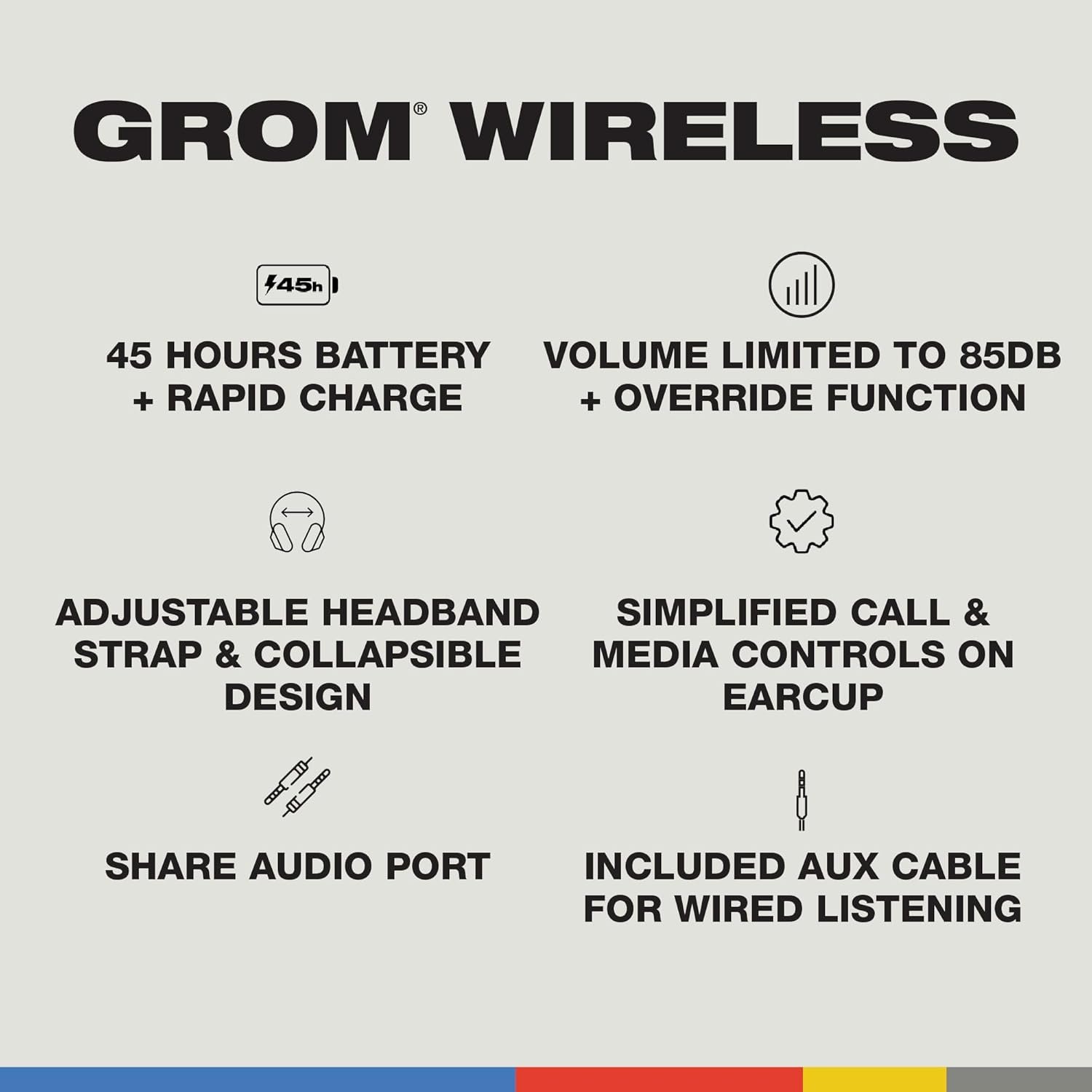 Skullcandy Grom Wireless Headphones: Kid-Safe & Comfortable! - Image 5