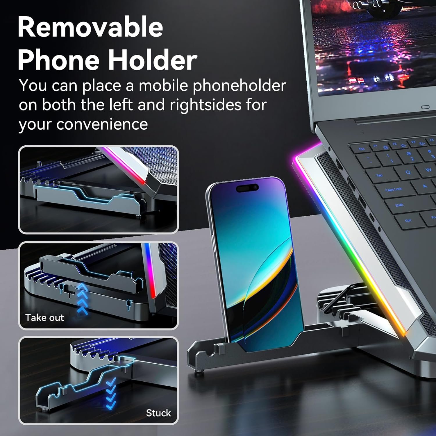 ICE COOREL Laptop Cooling Pad: 8 Fans, RGB & Adjustable! 🔥 - Image 6