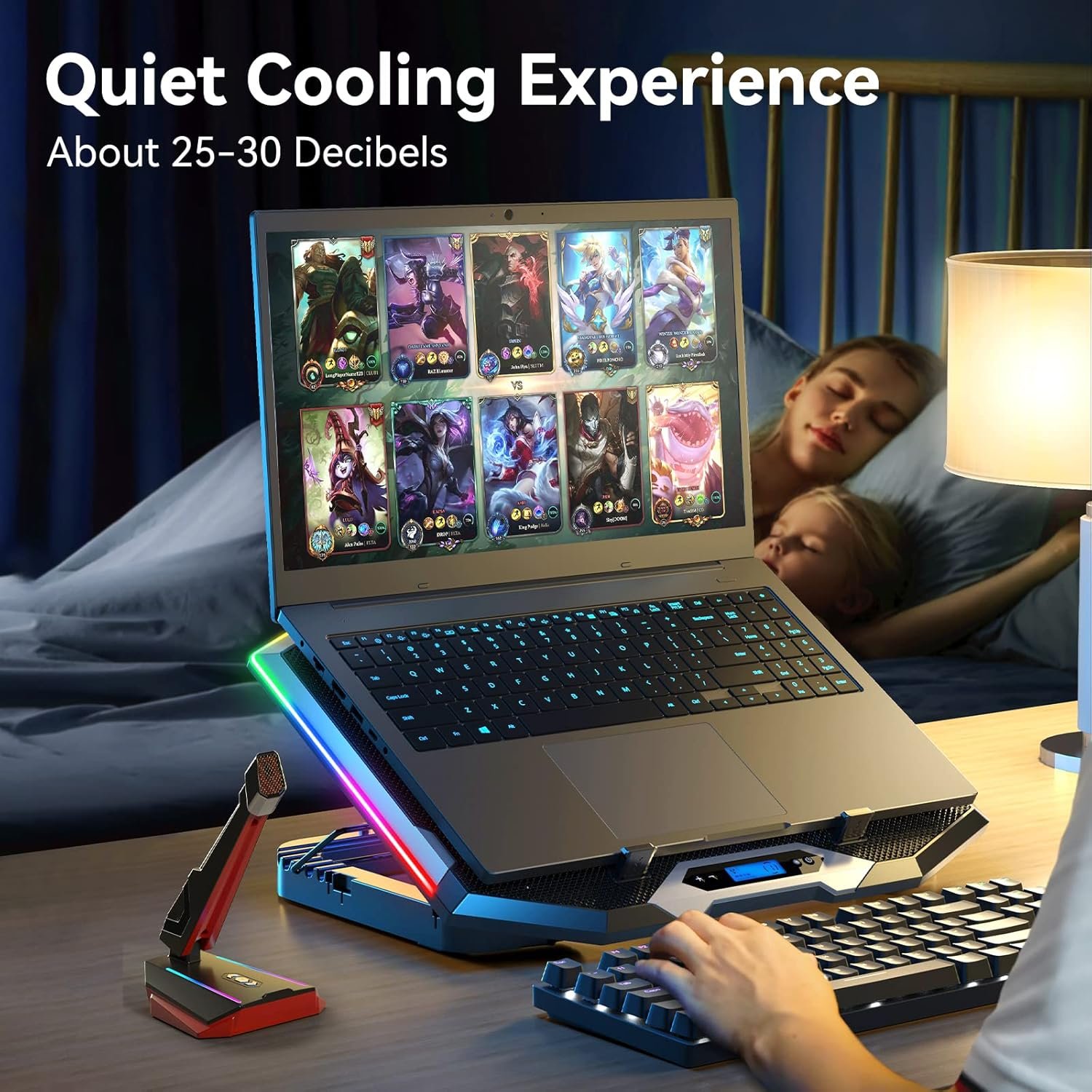 ICE COOREL Laptop Cooling Pad: 8 Fans, RGB & Adjustable! 🔥 - Image 7