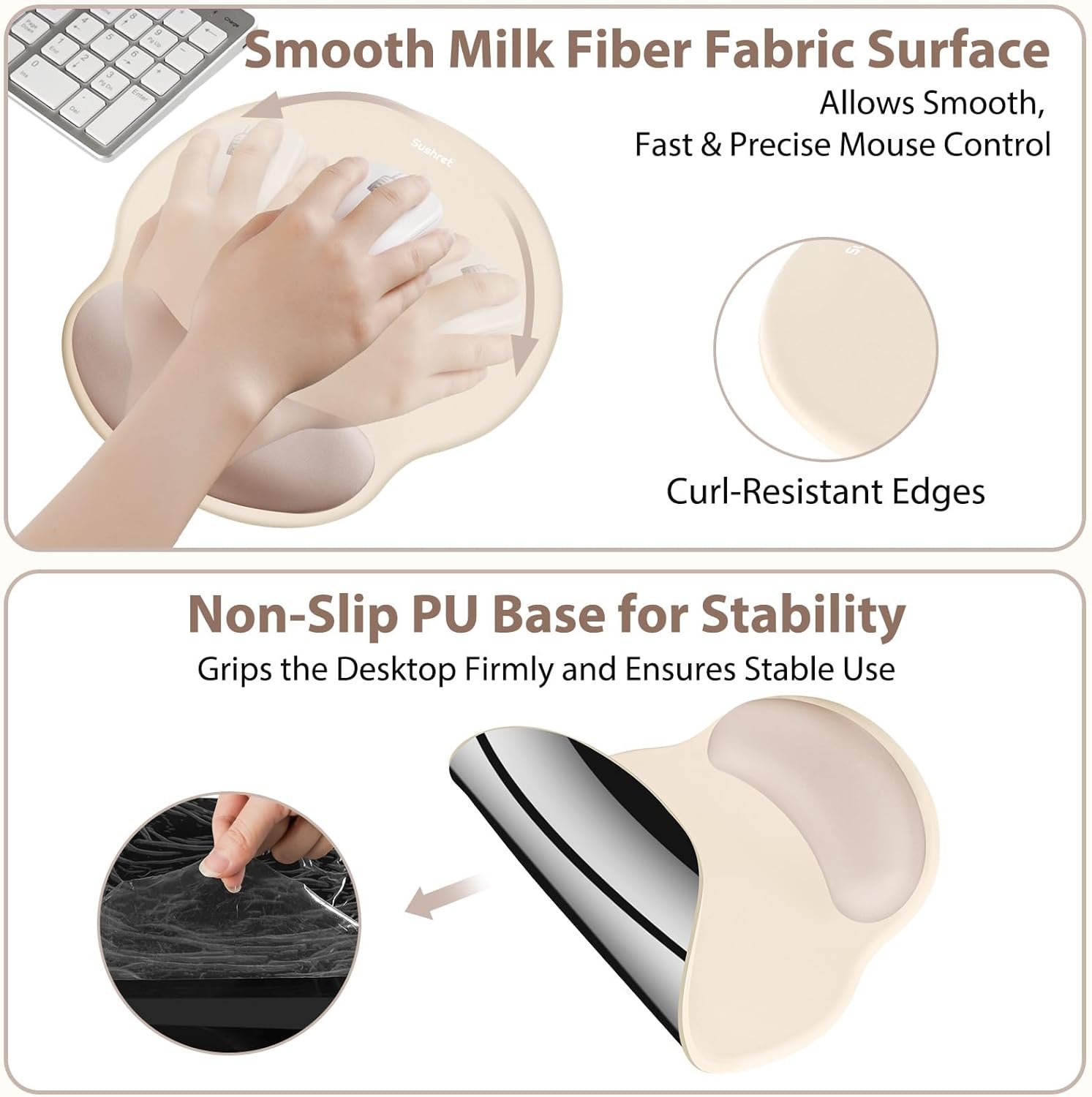 Apricot Ergonomic Mouse Pad & Wrist Rest: Comfort & Style! - Image 5
