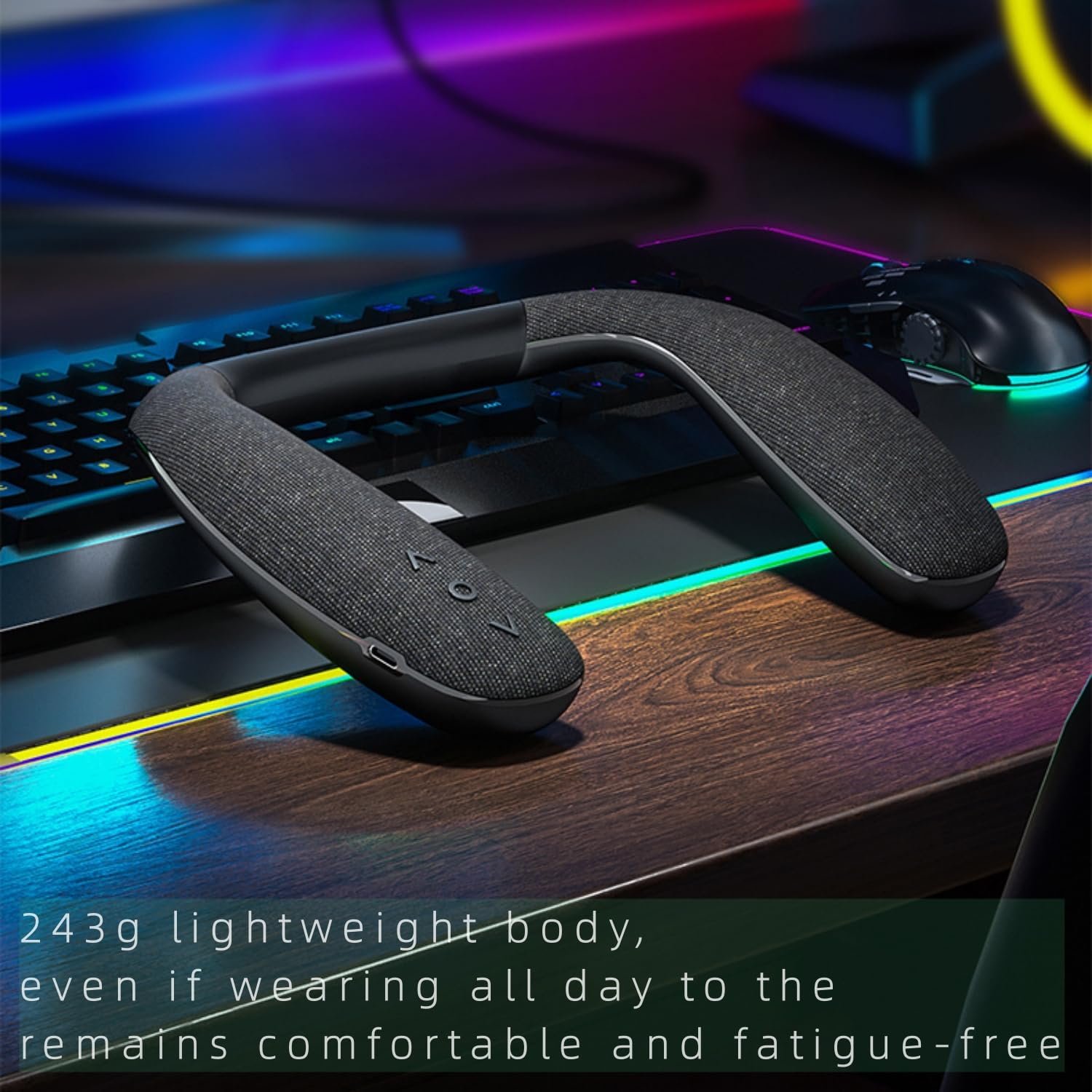 Experience 3D Stereo Sound: Neckband Speakers with 12H Playtime! - Image 3