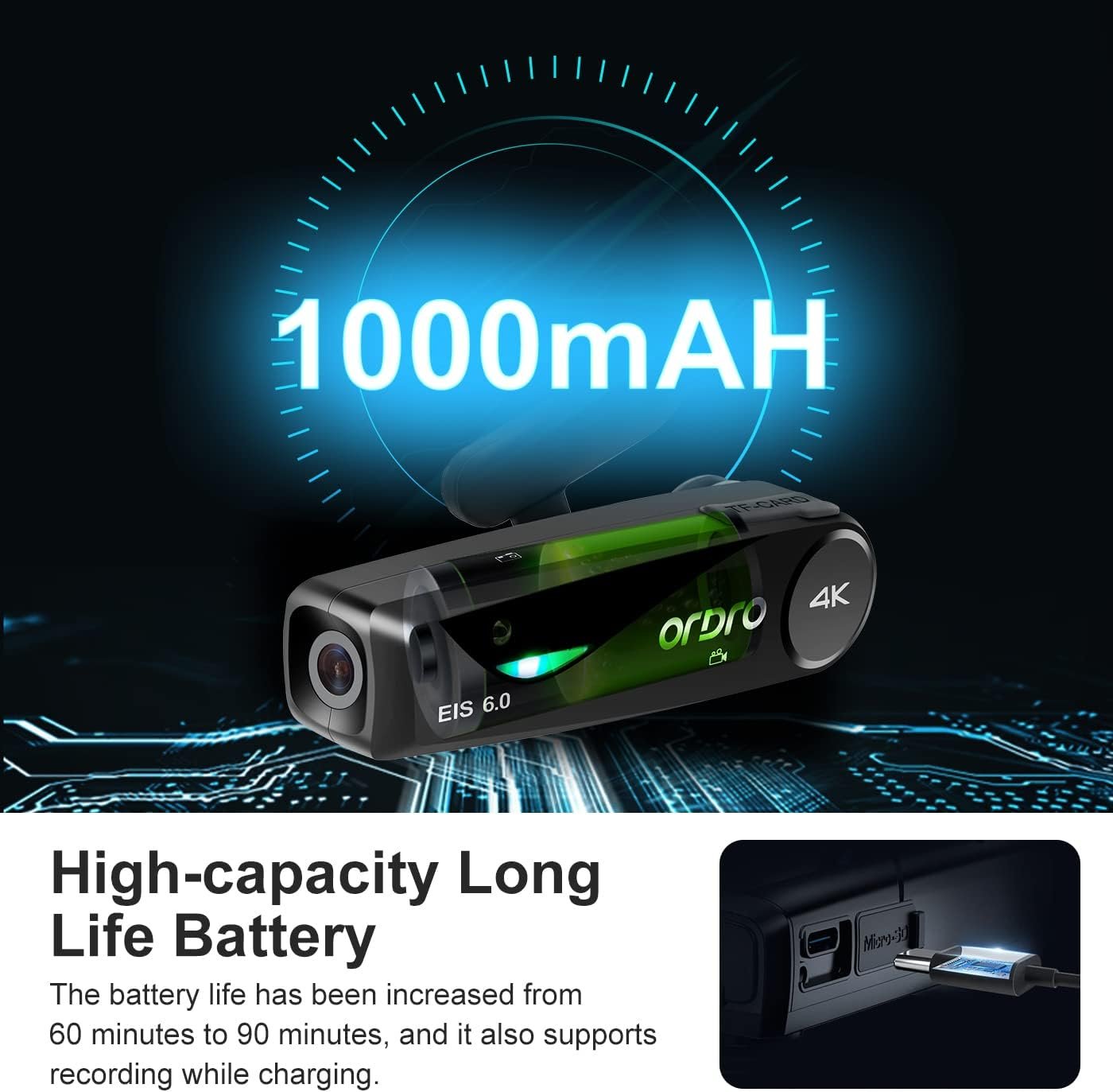 ORDRO EP6 Plus: 4K Wearable Vlog Camera with Anti-Shake! - Image 4