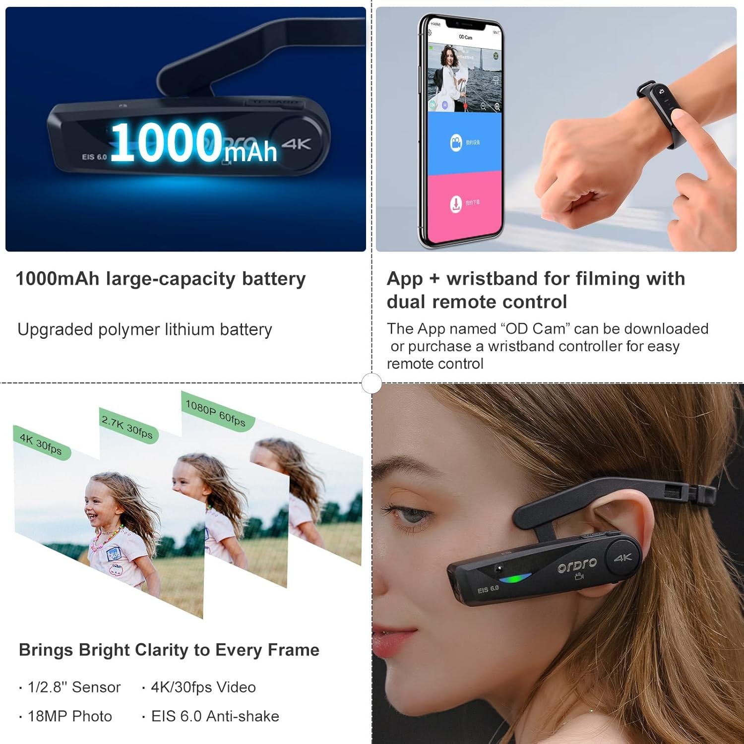 ORDRO EP6 Plus: 4K Wearable Vlog Camera with Anti-Shake! - Image 6