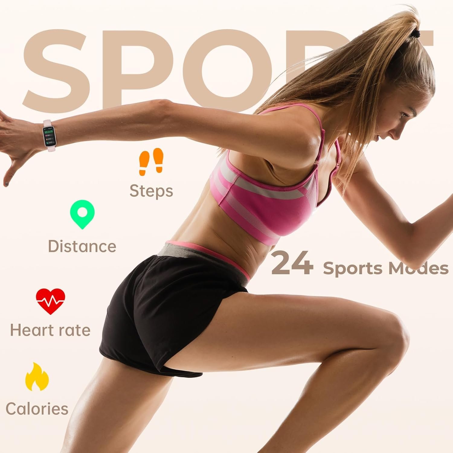 Smart Watch: 24/7 Heart Rate, Sleep Tracker & 3 Color Bands! - Image 6