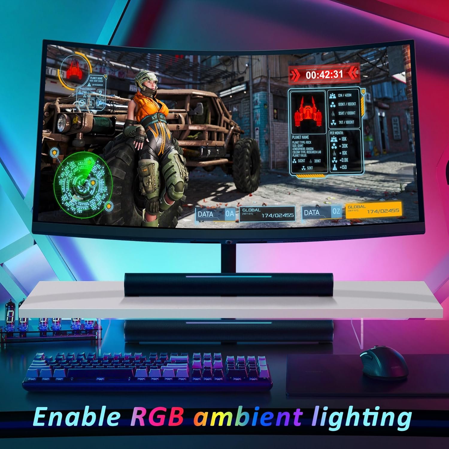 Elevate Your Space: LED Wood & Acrylic Monitor Stand Riser - Image 6