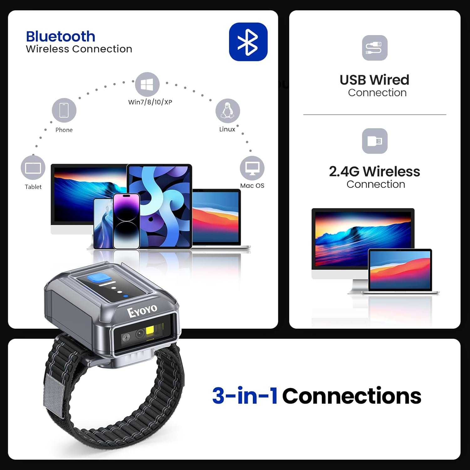 Unlock Efficiency: Eyoyo Hands-Free Barcode Scanner for All Devices! - Image 8