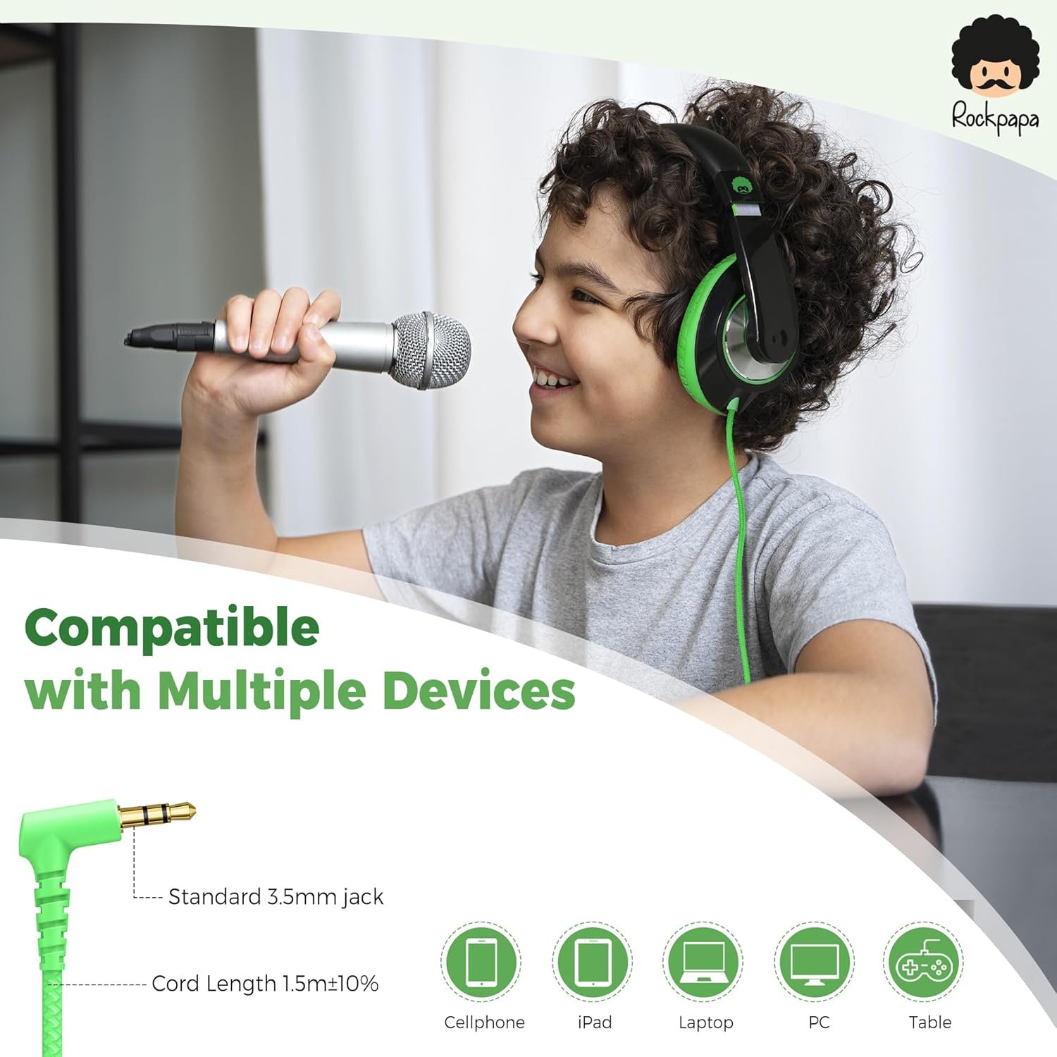 Rockpapa Comfort Kids Headphones: Lightweight & Fun for School! - Image 6