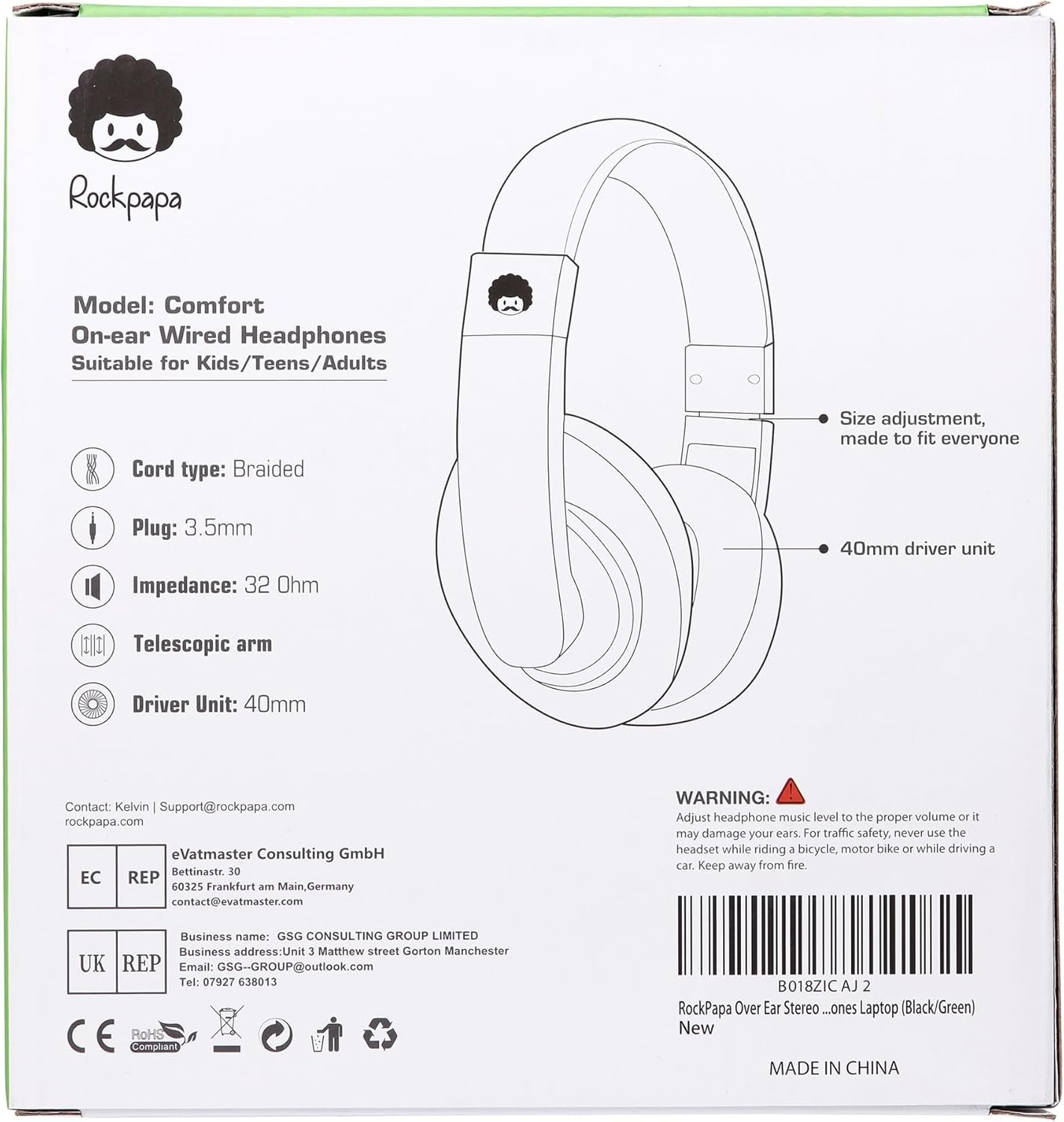 Rockpapa Comfort Kids Headphones: Lightweight & Fun for School! - Image 9