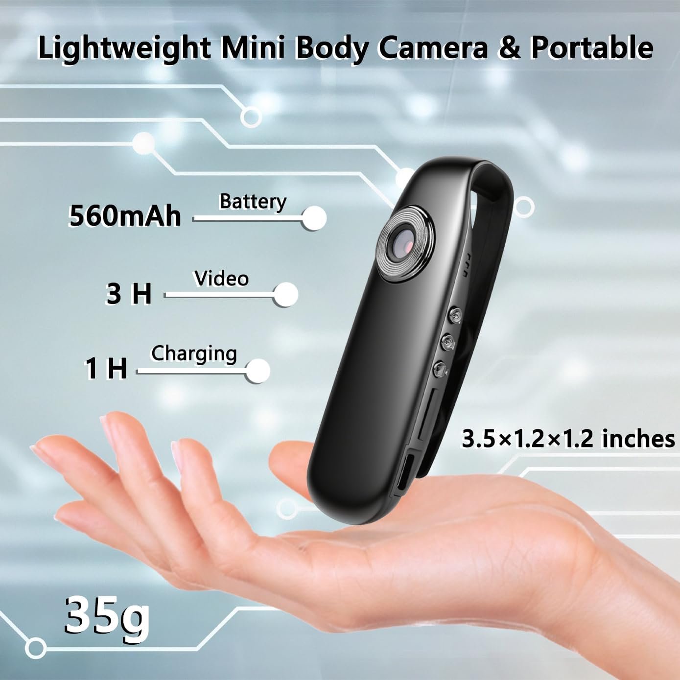 Mini Body Camera 1080P HD: Wearable & Magnetic Mount! - Image 3