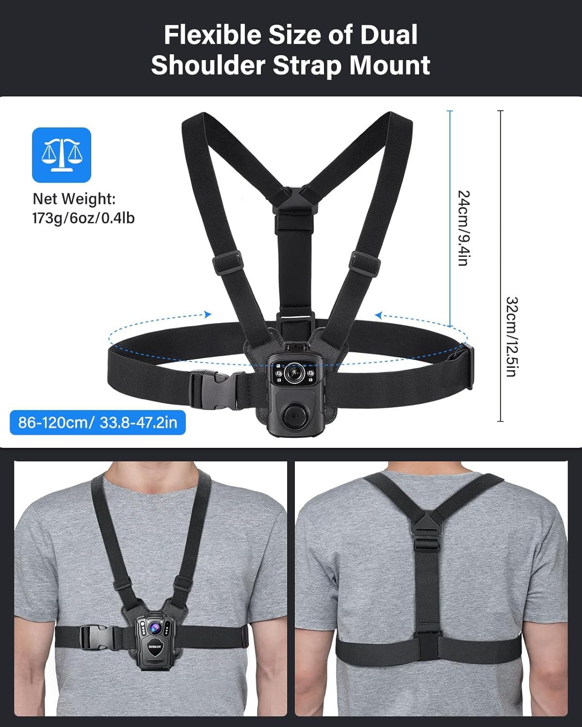BOBLOV Dual Shoulder Mount: Hands-Free Body Cam Solution! - Image 5