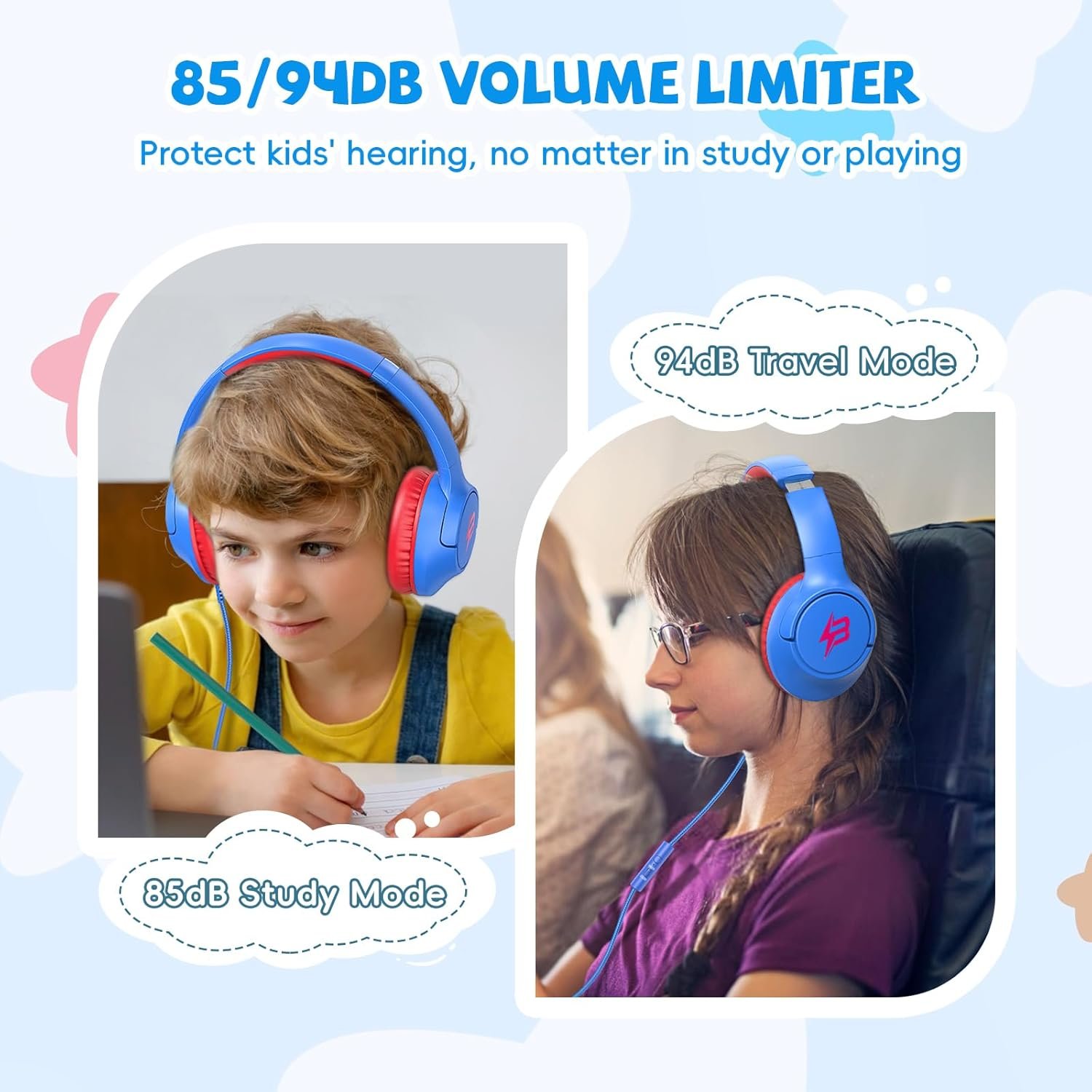 Safe & Fun Kids Headphones: 85dB Volume Limit, Foldable! - Image 3