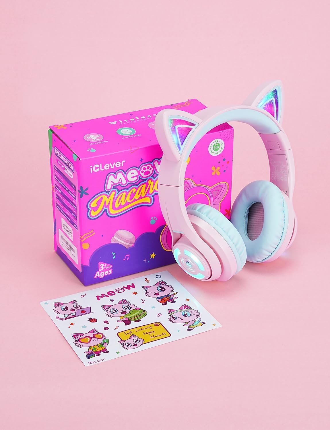 iClever Cat Ear Kids Bluetooth Headphones: Fun & Safe Sound! - Image 10