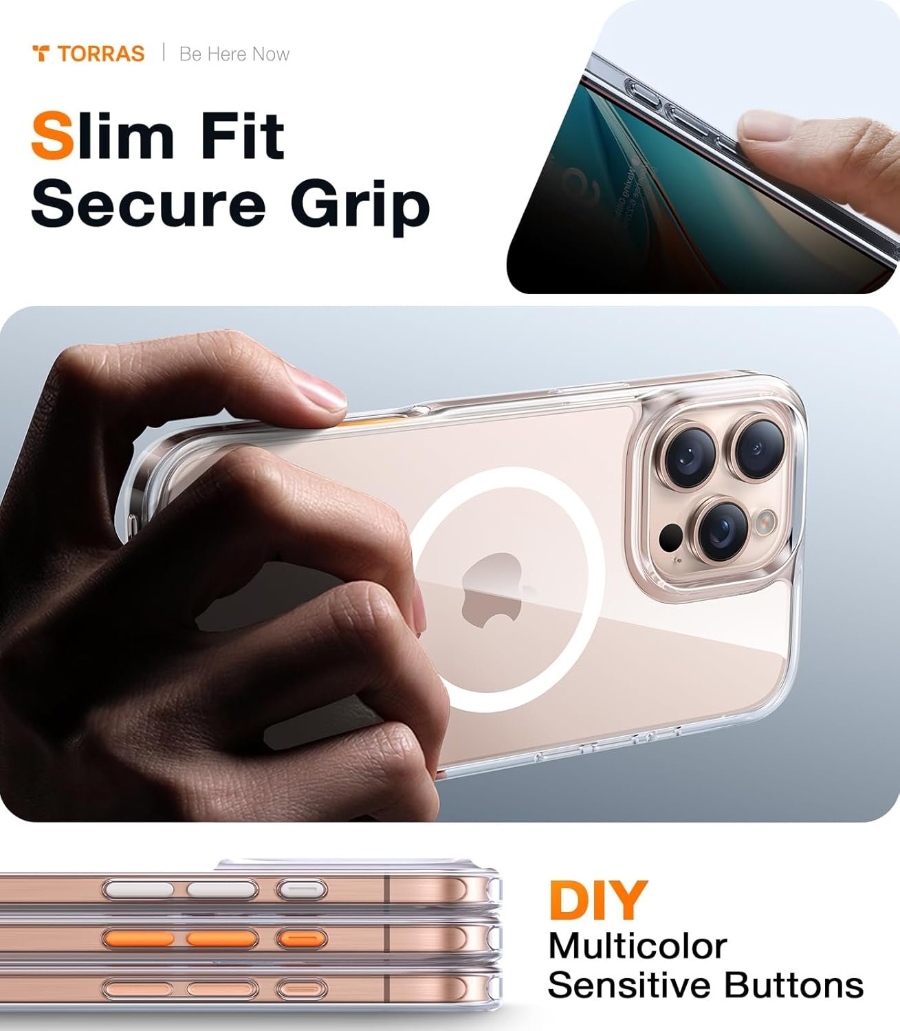 TORRAS iPhone 16 Pro Case: Slim, Clear & MagSafe Ready! - Image 7