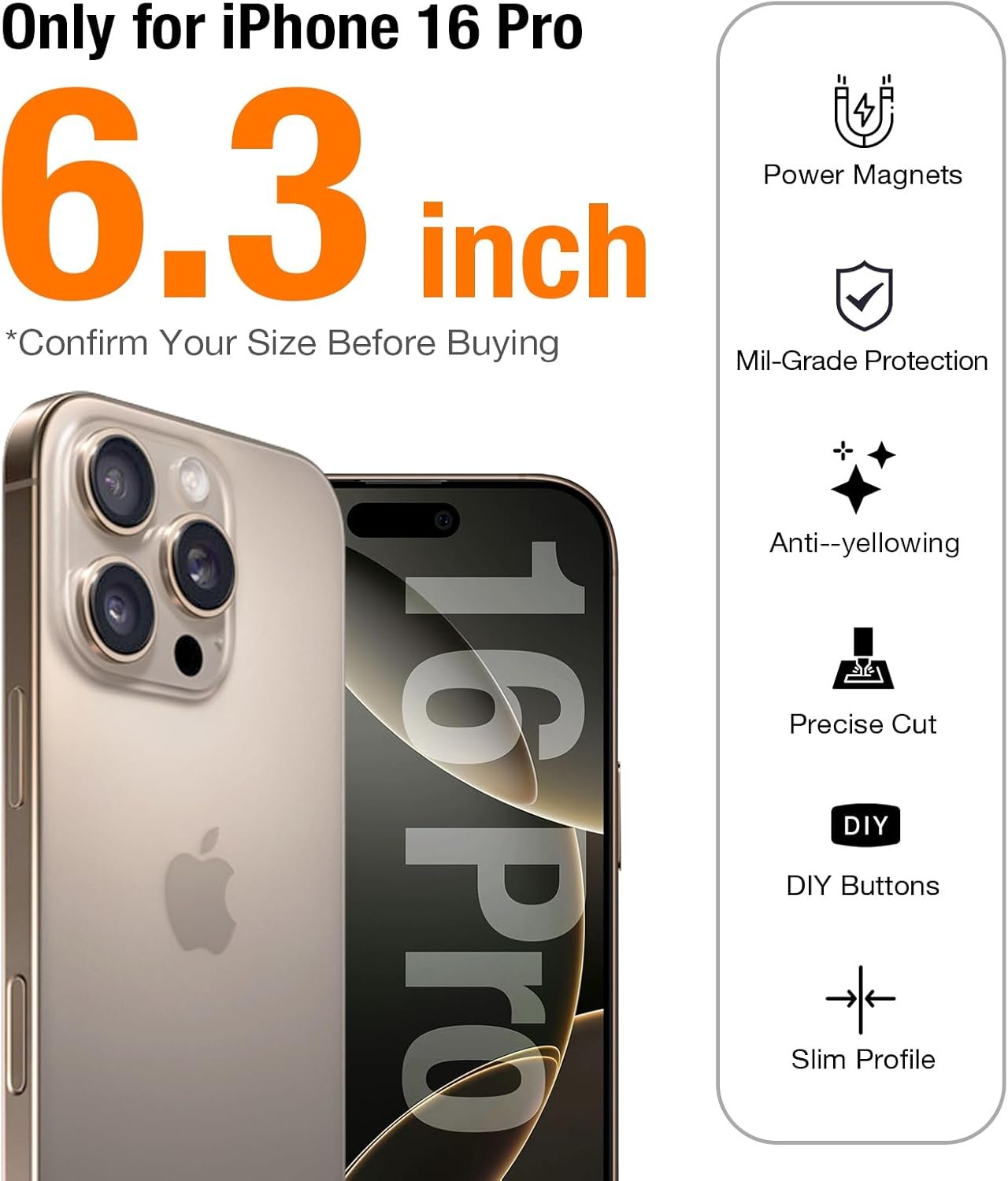 TORRAS iPhone 16 Pro Case: Slim, Clear & MagSafe Ready! - Image 10