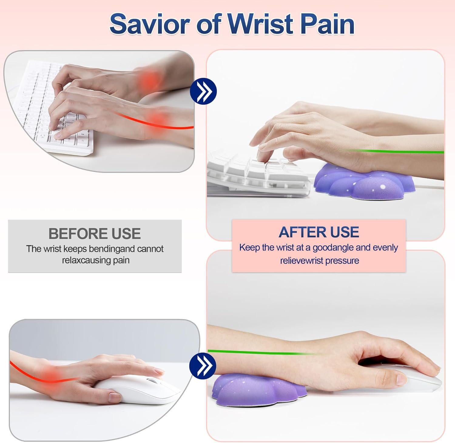 Cloud Wrist Rest Set: Adorable Purple Star Coaster Included! - Image 4