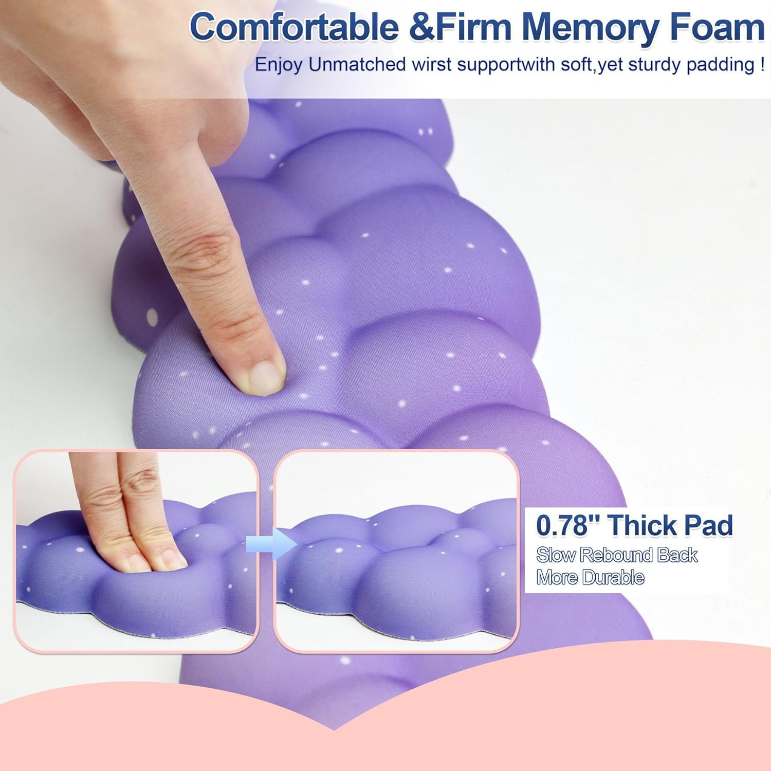 Cloud Wrist Rest Set: Adorable Purple Star Coaster Included! - Image 6