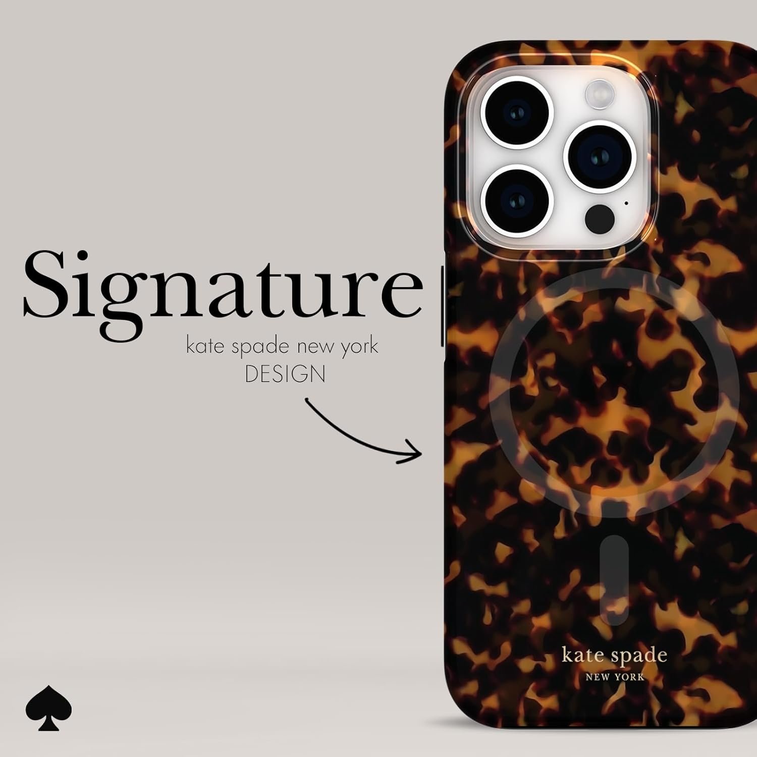 Chic Tortoiseshell Kate Spade iPhone 15 Pro Case + MagSafe - Image 5