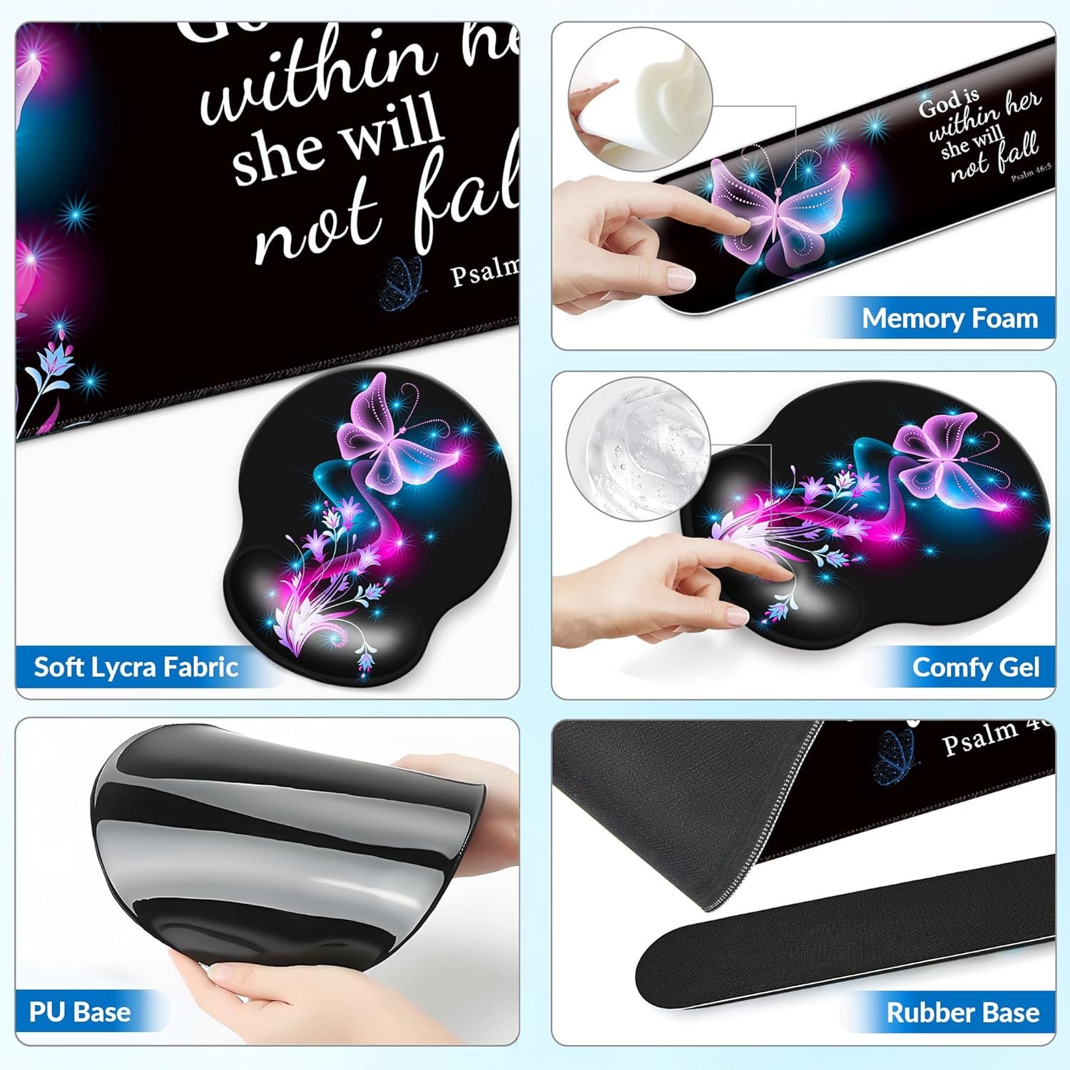 Transform Your Workspace: 4-in-1 Purple Butterfly Desk Mat Set! - Image 5