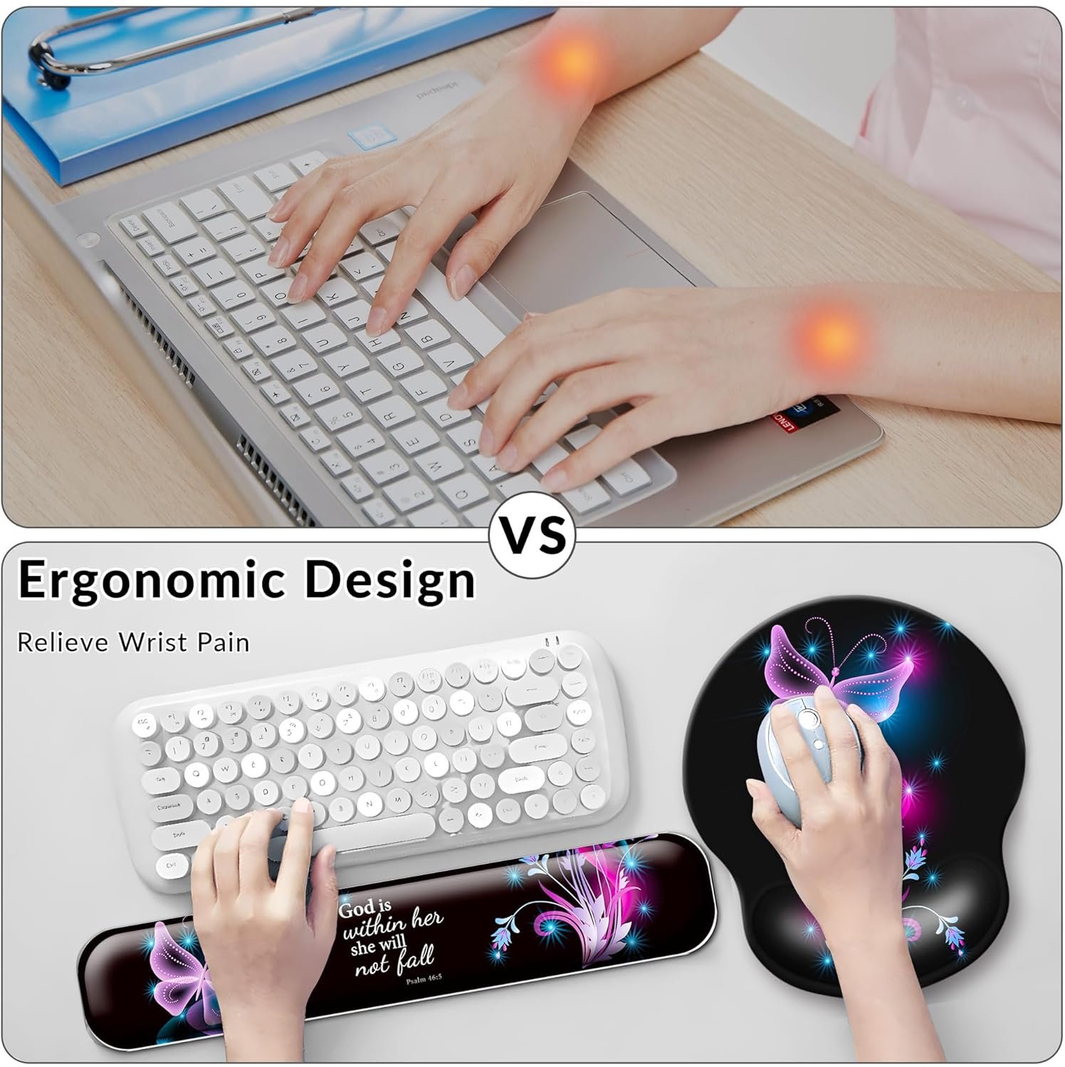 Transform Your Workspace: 4-in-1 Purple Butterfly Desk Mat Set! - Image 6