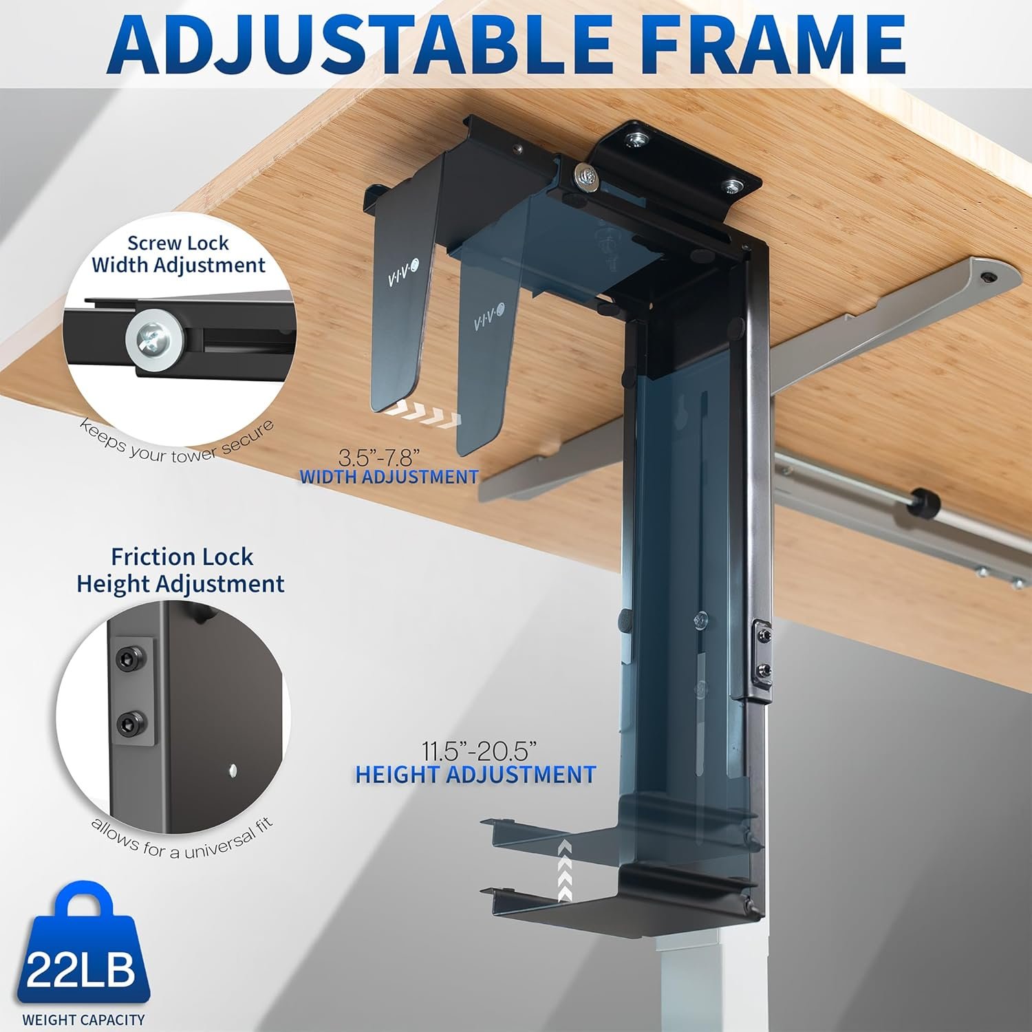 VIVO Adjustable PC Mount: Secure & Swivel for Your Office! - Image 5