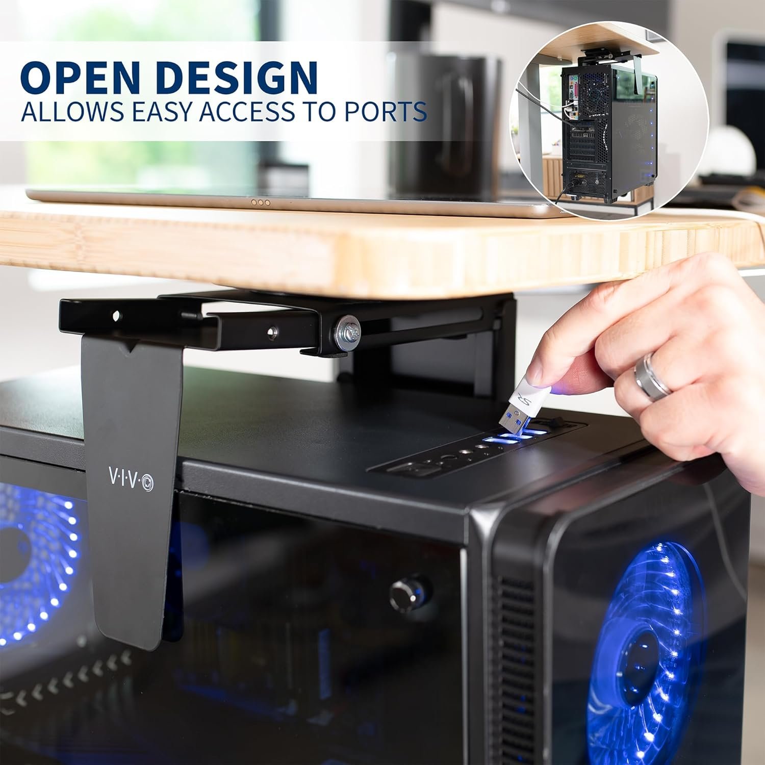 VIVO Adjustable PC Mount: Secure & Swivel for Your Office! - Image 8