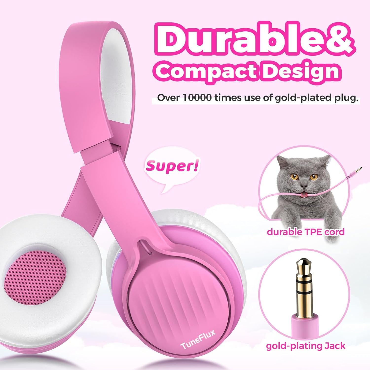 Safe & Stylish TuneFlux Kids Headphones - Perfect for Travel! - Image 4