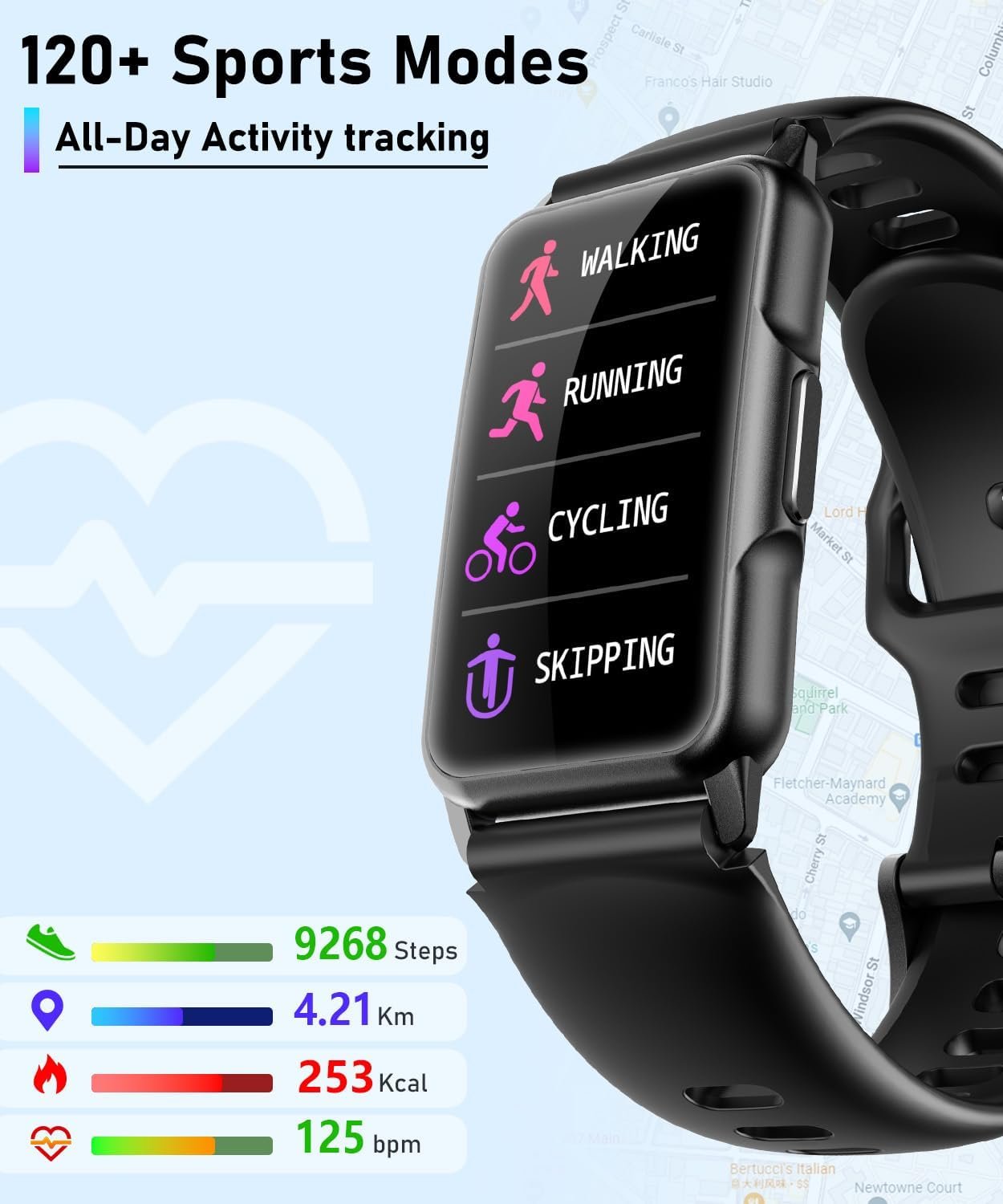 Smart Watch Fitness Tracker: Heart Rate, Sleep & 120 Modes! - Image 3