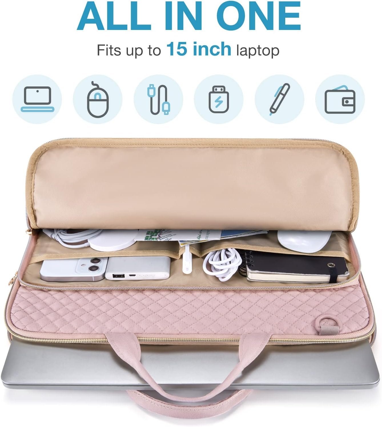 Chic BAGSMART 15.6" Laptop Sleeve: Stylish & Versatile! - Image 4